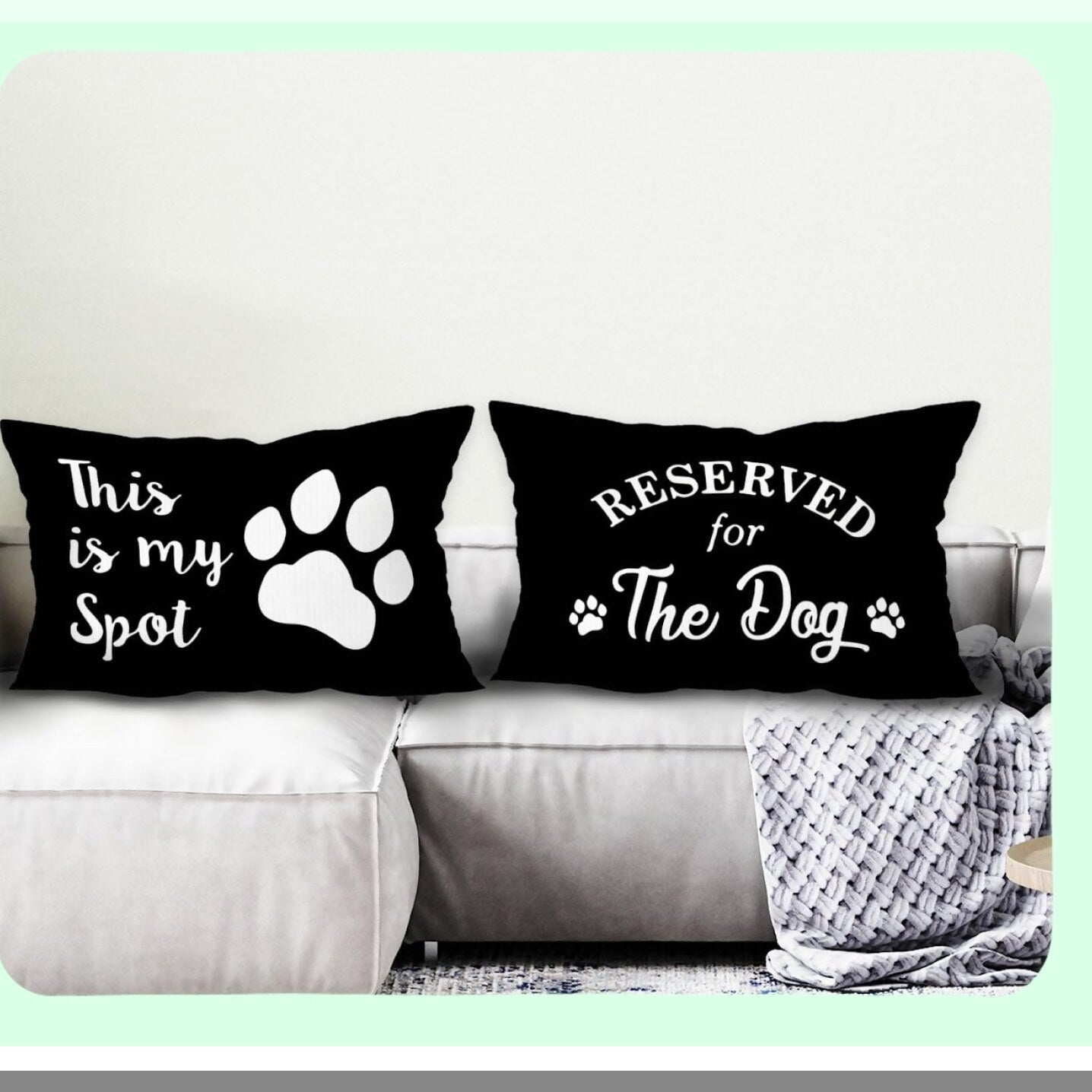 Pawfect Pup Pillow Covers - Funny Dog Themed Cushion Cases for Bedroom & Living Room Decor, Ideal Gifts for Women, Kids, Girls, Men, & Dog Lovers - Set of 2, 12x20 Inch