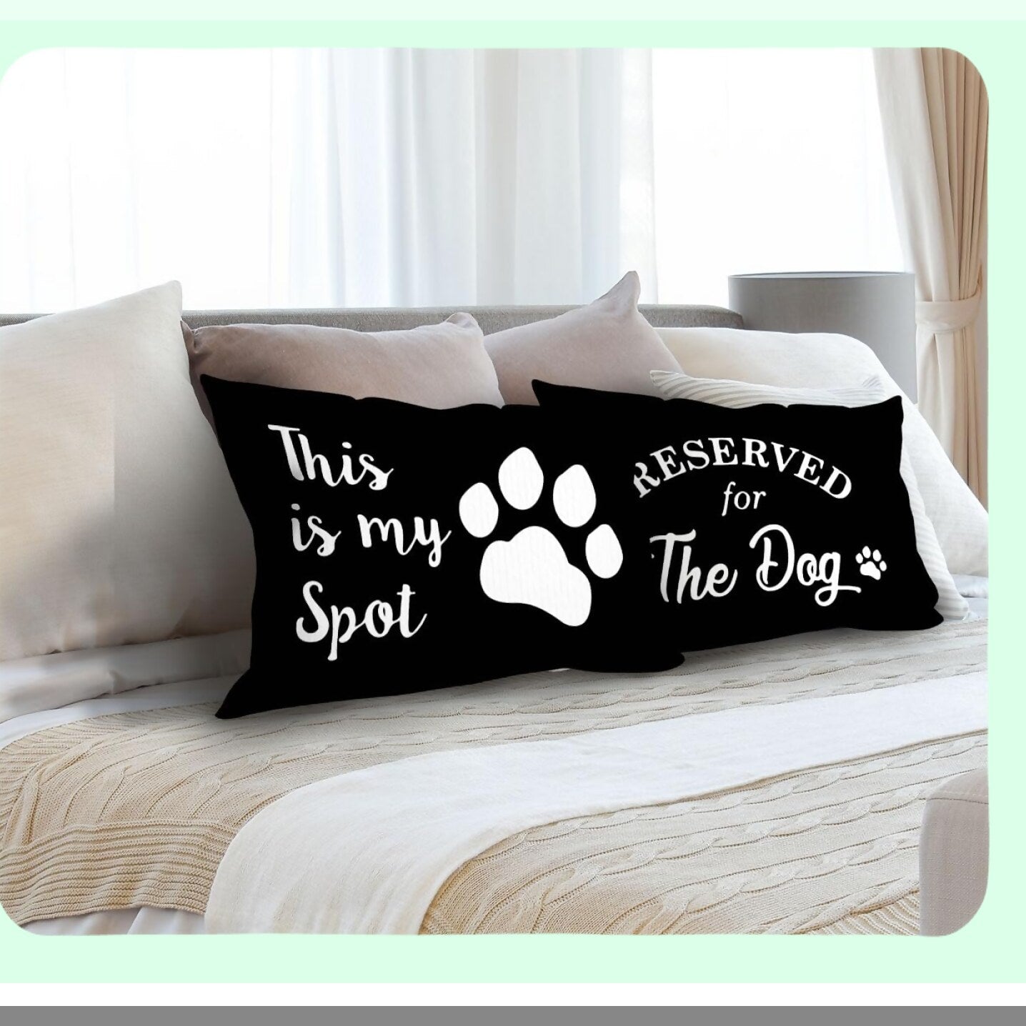Pawfect Pup Pillow Covers - Funny Dog Themed Cushion Cases for Bedroom & Living Room Decor, Ideal Gifts for Women, Kids, Girls, Men, & Dog Lovers - Set of 2, 12x20 Inch