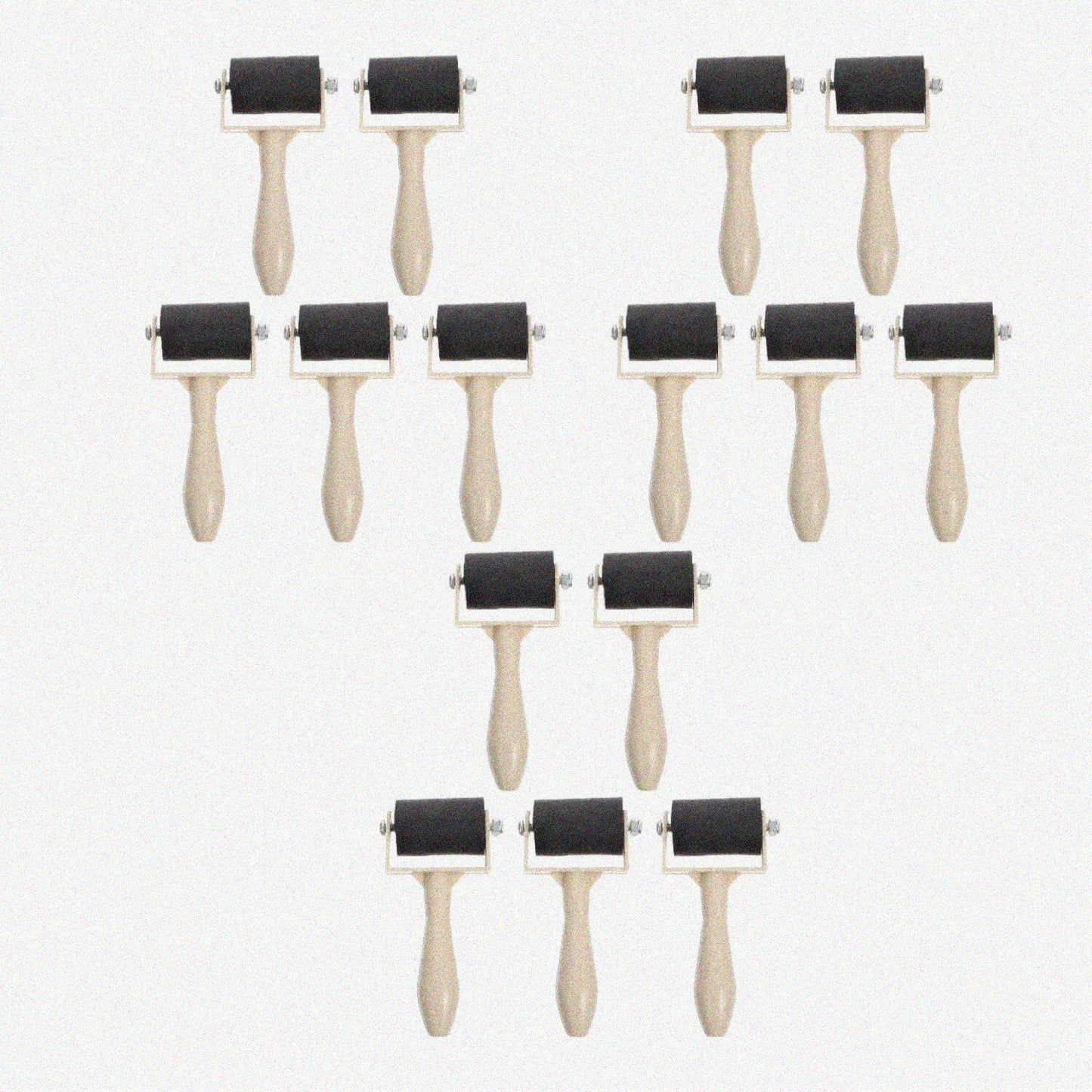 ArtPrint Pro 15 Pcs Rubber Brayer Roller Set