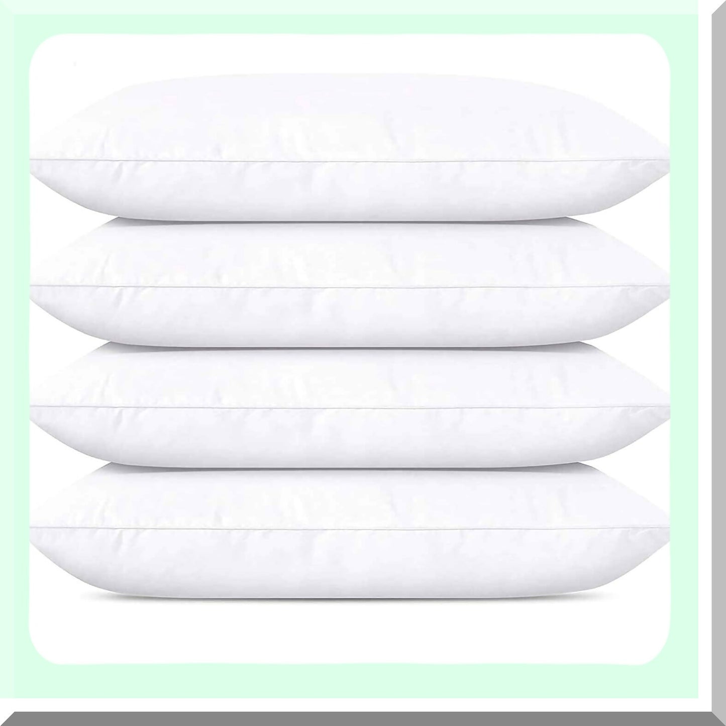 CloudComfort Pillow Set - Standard Size 4 Pack for Back & Stomach Sleepers. Hypoallergenic Microfiber Filling, Breathable & Friendly 20x26 inches.