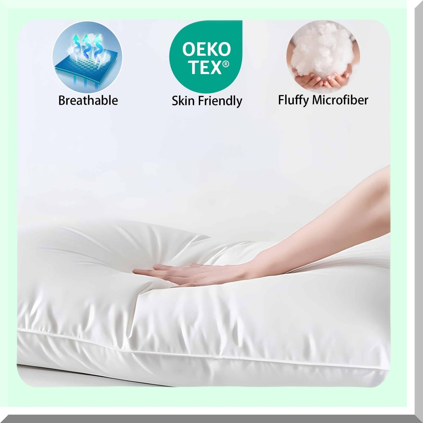 CloudComfort Pillow Set - Standard Size 4 Pack for Back & Stomach Sleepers. Hypoallergenic Microfiber Filling, Breathable & Friendly 20x26 inches.