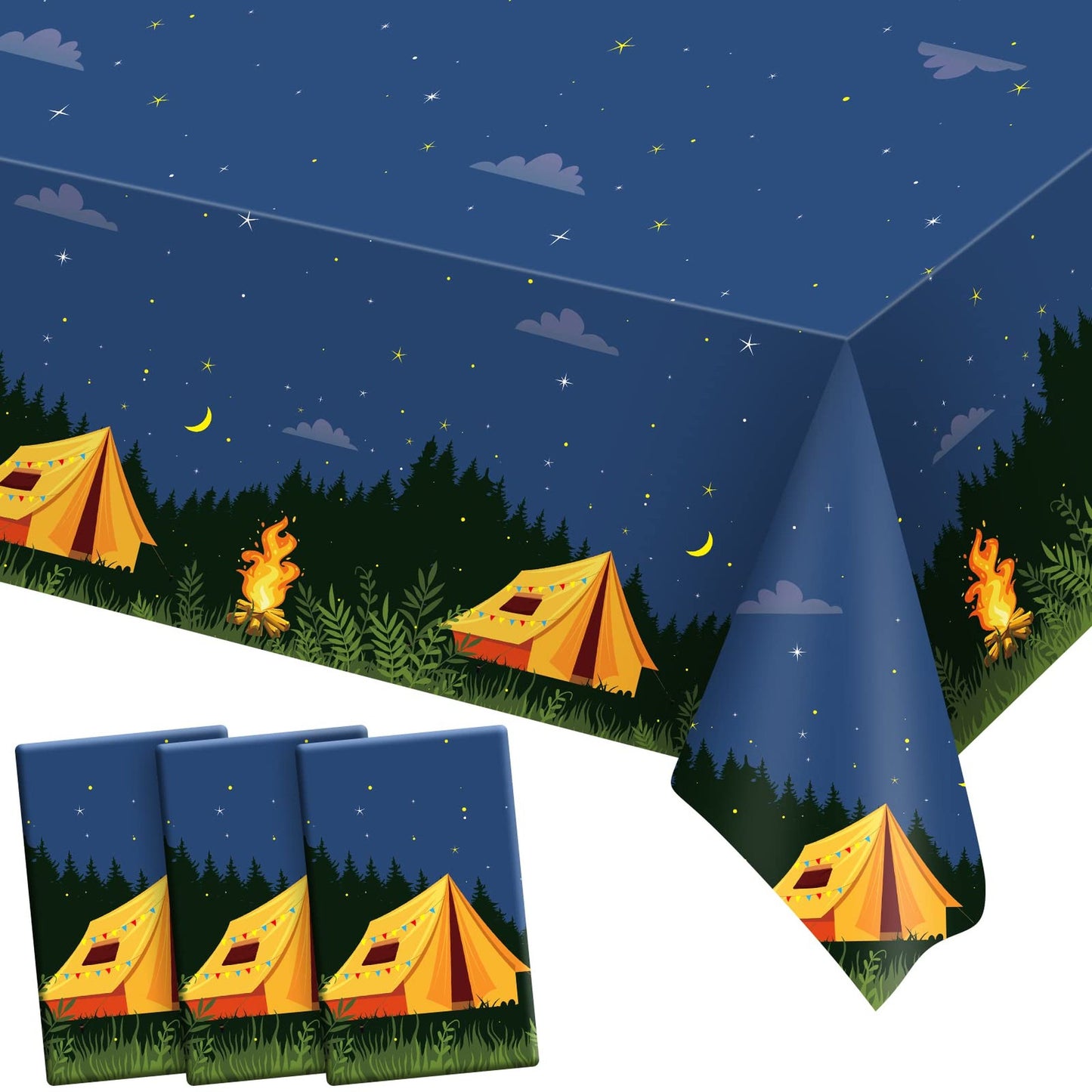 Camping Party Tablecloth for Outdoor Events