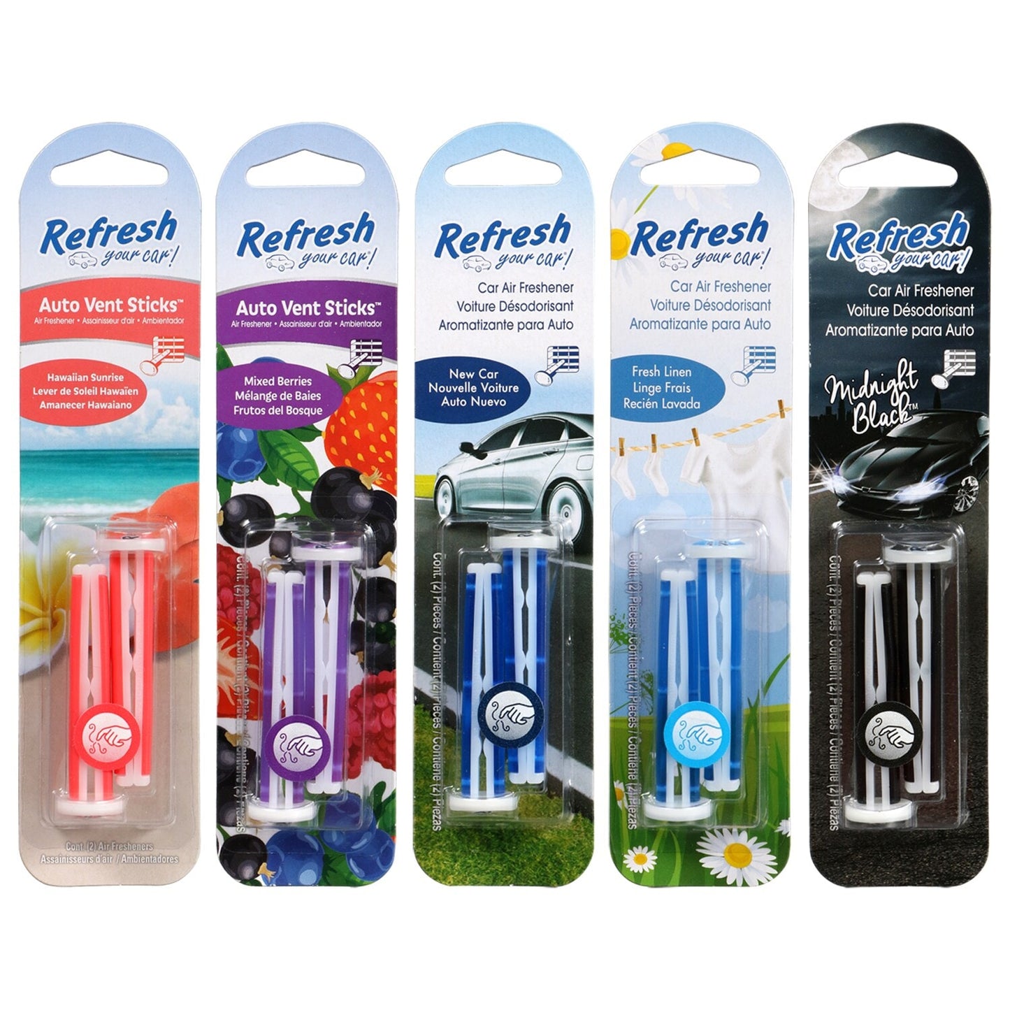 Refresh Your Car Air Freshener Sticks, 2-ct. Packs (Pack of 24)