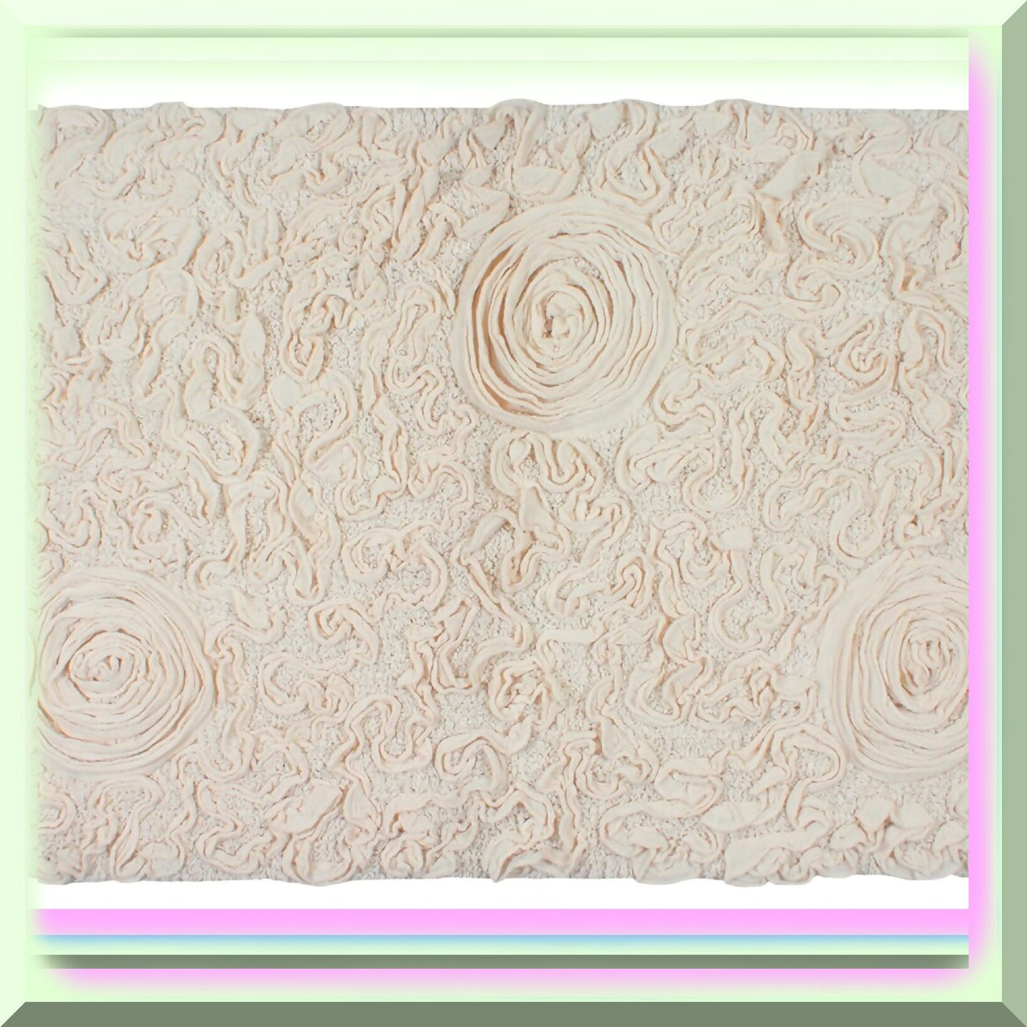 24x40 Ivory Cotton Tufted Bath Rug