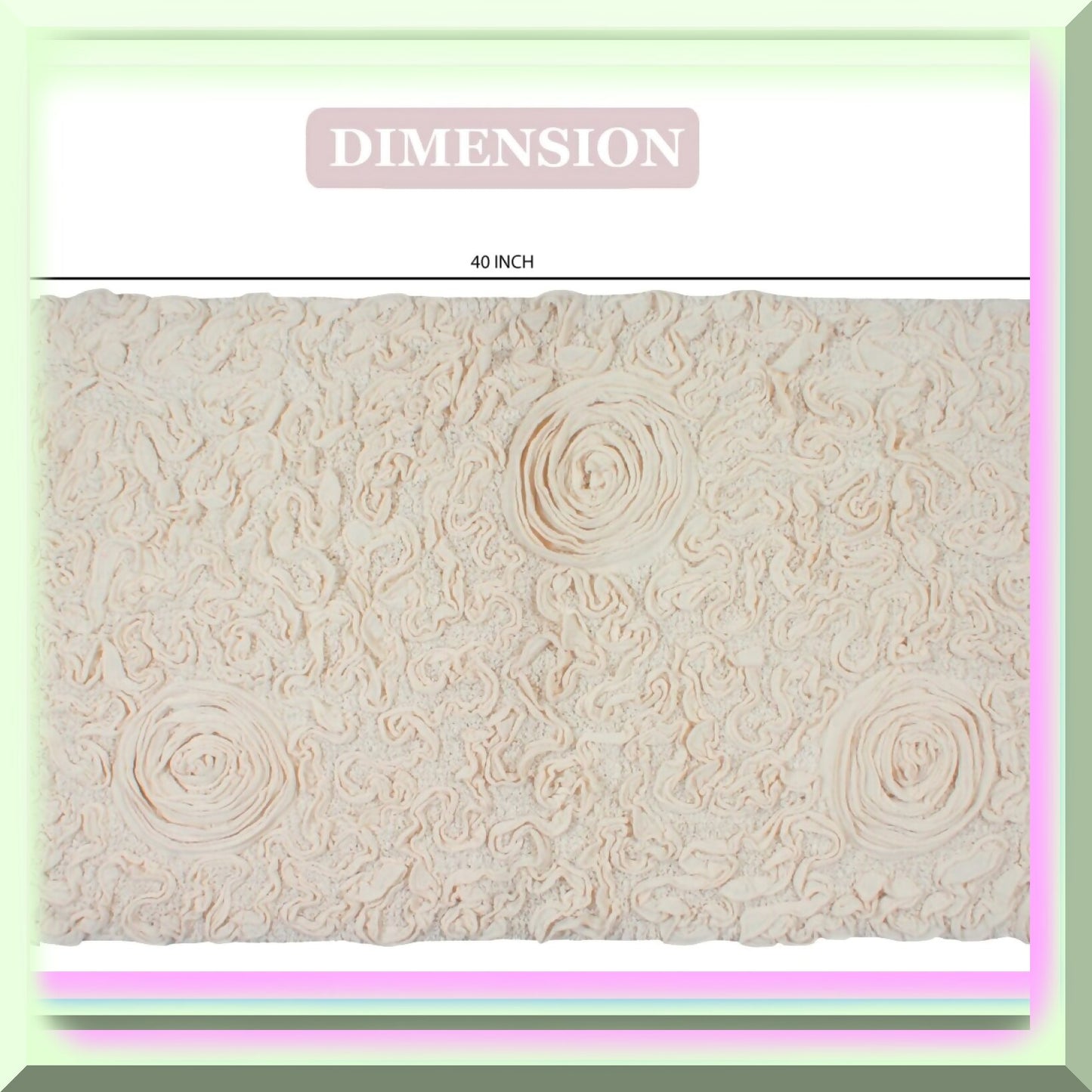 24x40 Ivory Cotton Tufted Bath Rug