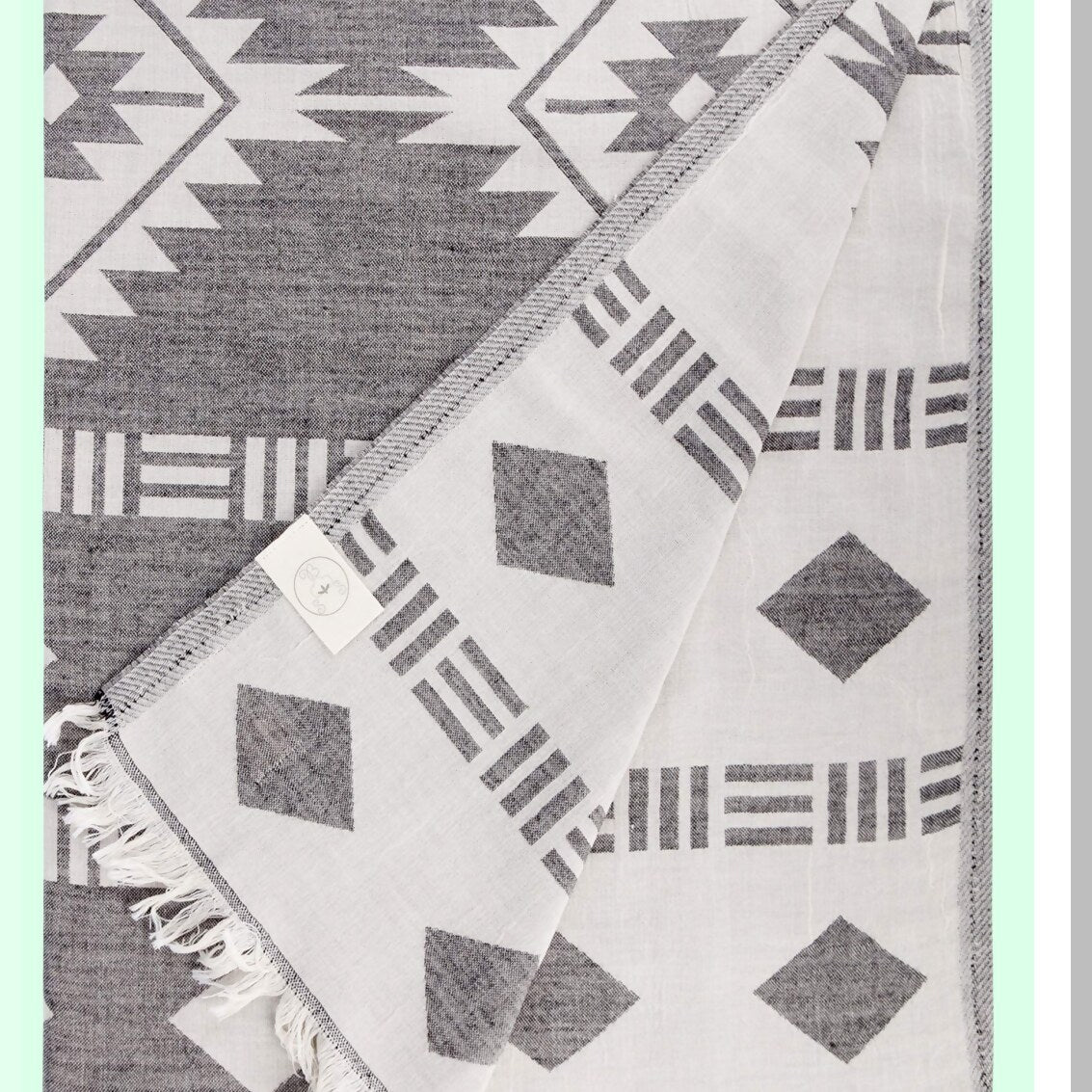 PureComfort Belize XL Cotton Throw Blanket Towel - 75x90 Inches, Black