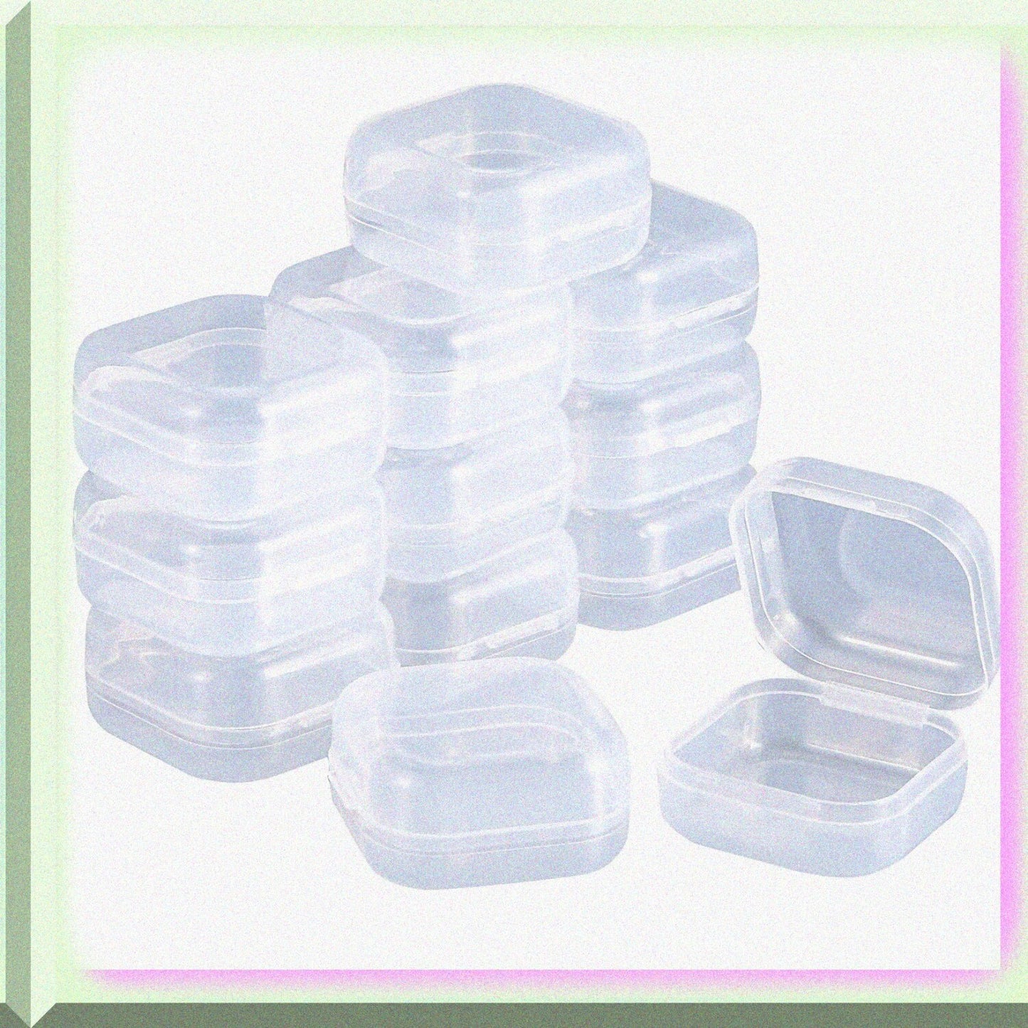 12 Pack Clear Plastic Beads Storage Containers