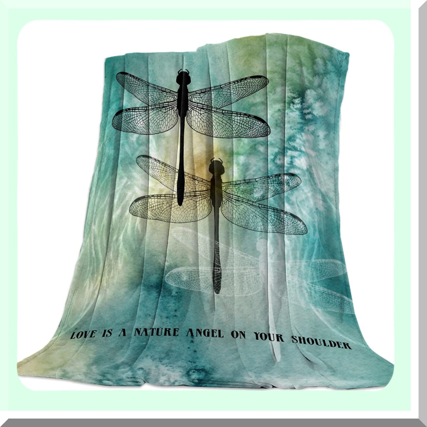 LuxSoft Flannel Fleece Throw Blanket - Lightweight, Super Soft & Cozy for All Seasons, Dragonfly Design, 40" x 60""