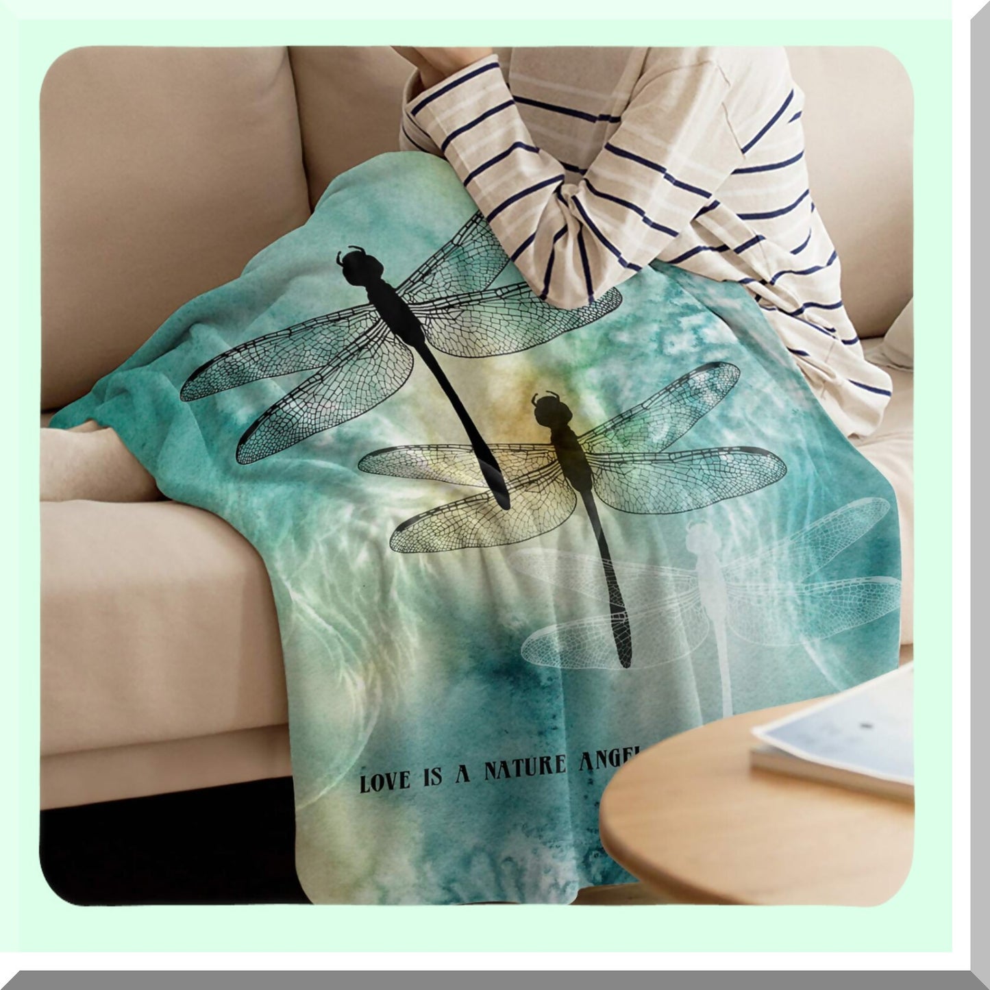 LuxSoft Flannel Fleece Throw Blanket - Lightweight, Super Soft & Cozy for All Seasons, Dragonfly Design, 40" x 60""