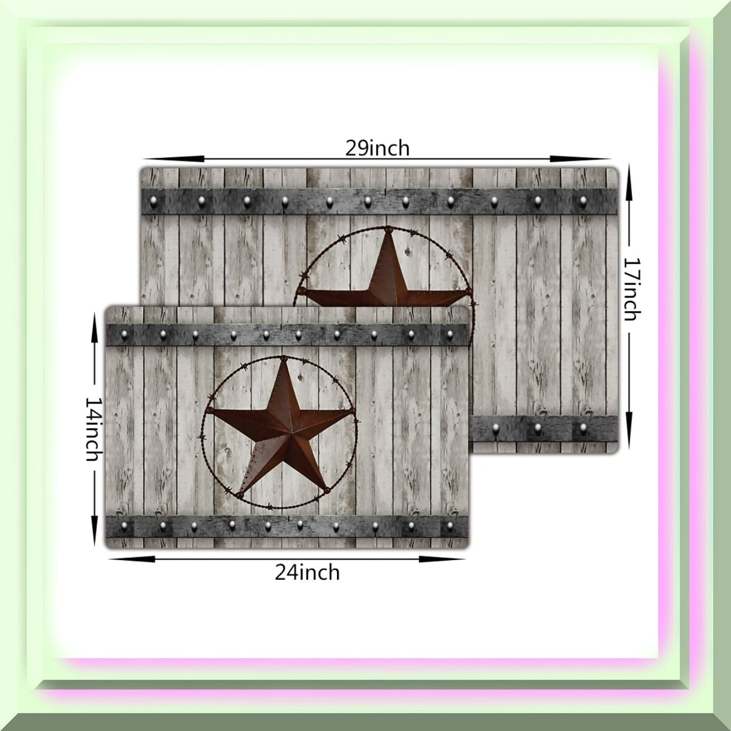 Rustic Barn Star Bathroom Rug 17x29 Inches