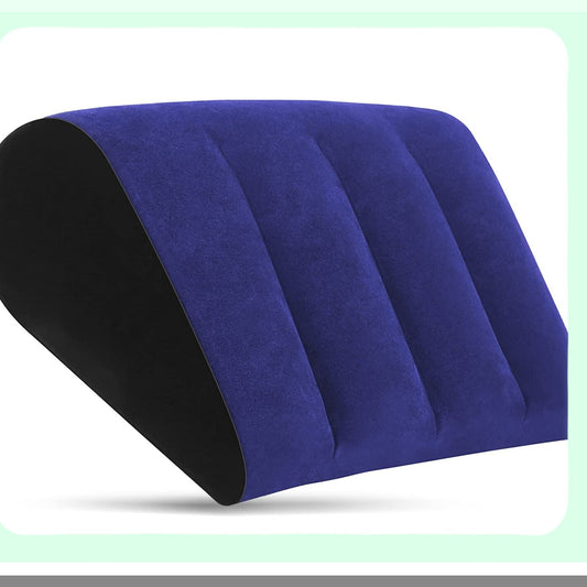 ElevateEase Inflatable Posture Aid Wedge - Lumbar Leg Support Pillow for Sleeping, Travel, Yoga - Reduces Waist & Back Pressure - Blue