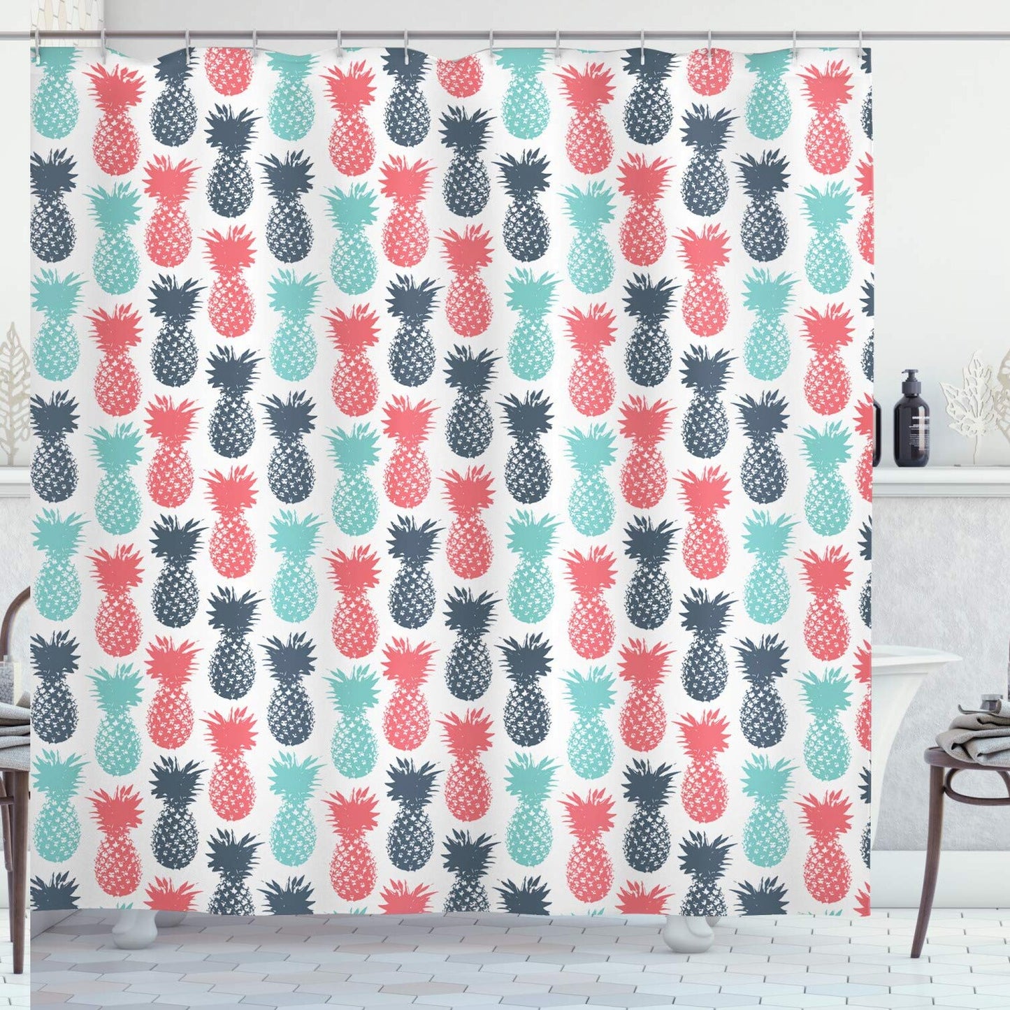 Pineapple Shower Curtain 69x75 Inches Cloth Fabric