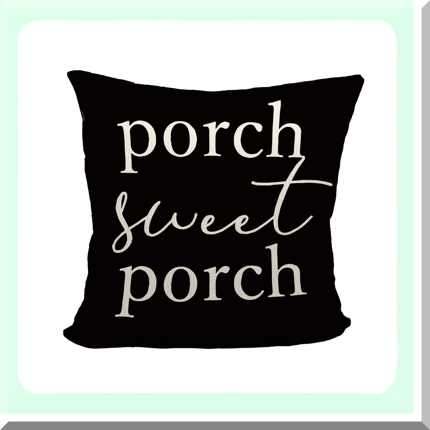Farmhouse Outdoor Pillow Covers 18x18 - Porch Life Decor Set with Black Throw Pillows for Farmhouse Porch. Enjoy Outdoor Living with Stylish Porch Pillows.
