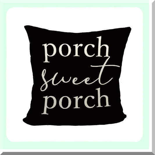 Farmhouse Outdoor Pillow Covers 18x18 - Porch Life Decor Set with Black Throw Pillows for Farmhouse Porch. Enjoy Outdoor Living with Stylish Porch Pillows.