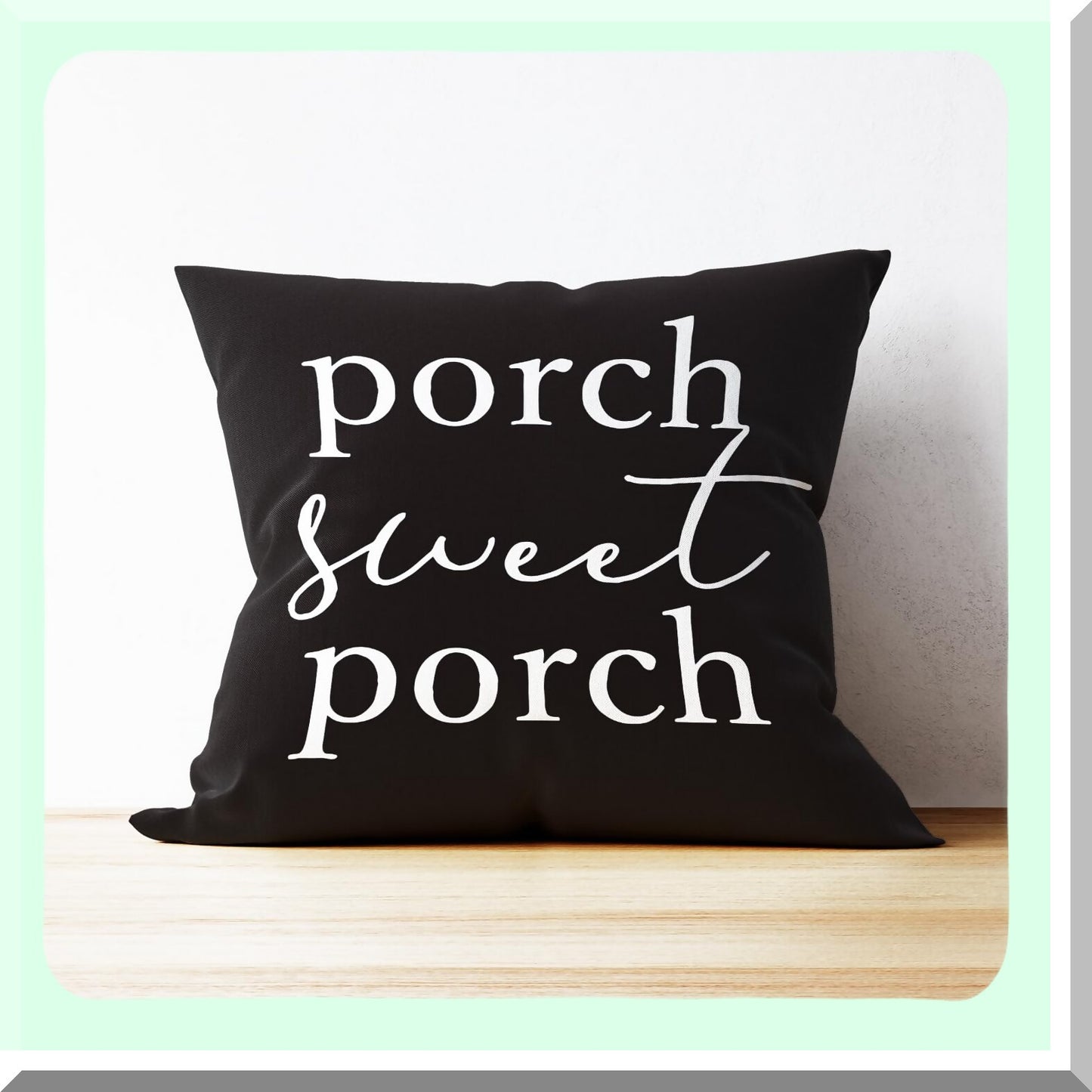 Farmhouse Outdoor Pillow Covers 18x18 - Porch Life Decor Set with Black Throw Pillows for Farmhouse Porch. Enjoy Outdoor Living with Stylish Porch Pillows.