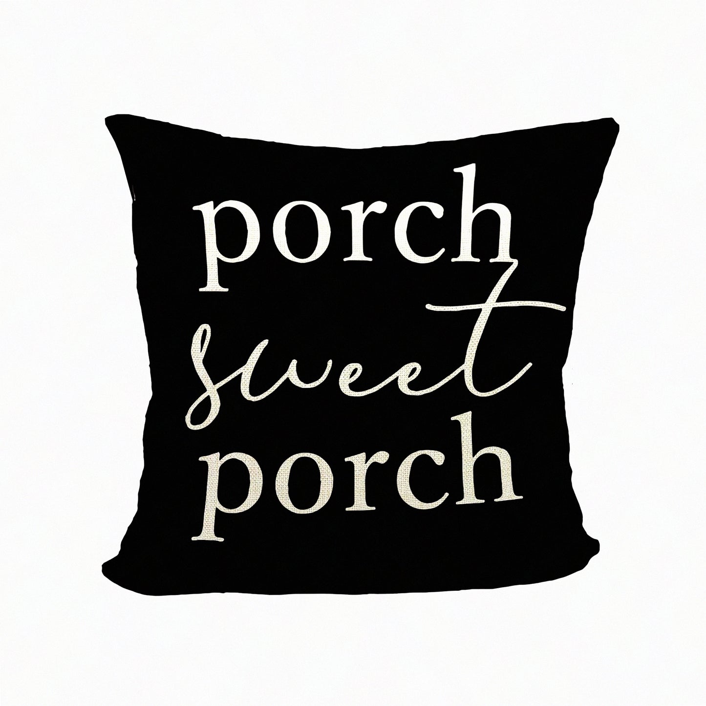 Farmhouse Outdoor Pillow Covers 18x18 - Porch Life Decor Set with Black Throw Pillows for Farmhouse Porch. Enjoy Outdoor Living with Stylish Porch Pillows.