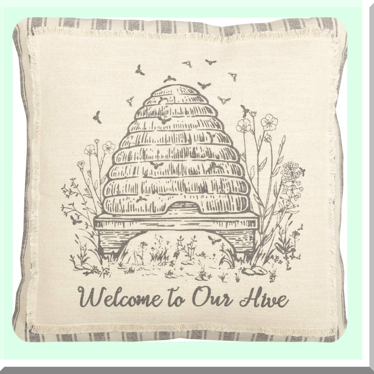 Beehive Bliss Decorative Pillow Cover - 18x18 Inch - Home Decor Accent - Honeycomb Design - Cozy Cushion Case - Farmhouse Chic - Sofa Throw Pillow