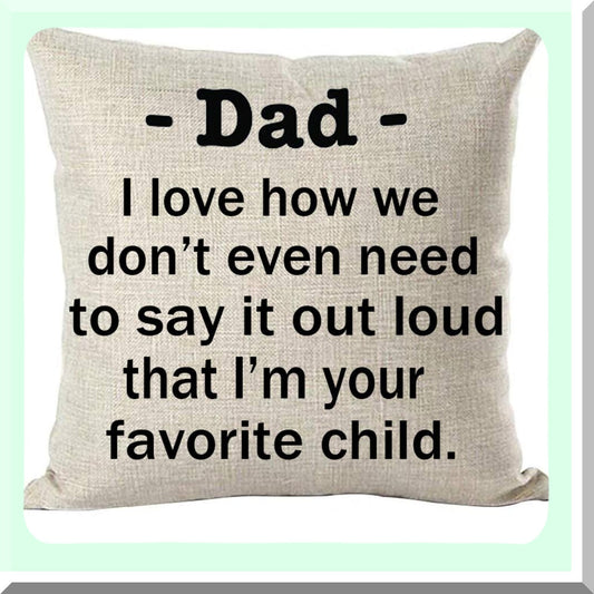 Favorite Child Love Decorative Throw Pillow Cover - Home Living Room Bed Sofa Car Cotton Linen Square 18 x 18 Inches