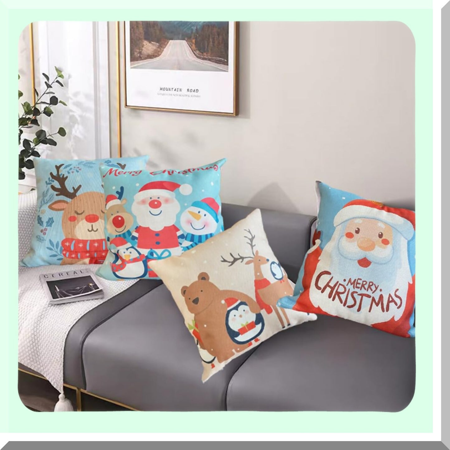 Farmhouse Chic Double-Sided Throw Pillow Covers Set - 18x18 Inch - Set of 4 - Home Decorations for Living Room, Bedroom, Sofa - Cushion Covers - Farmhouse Style - Decorative Pillow Cases