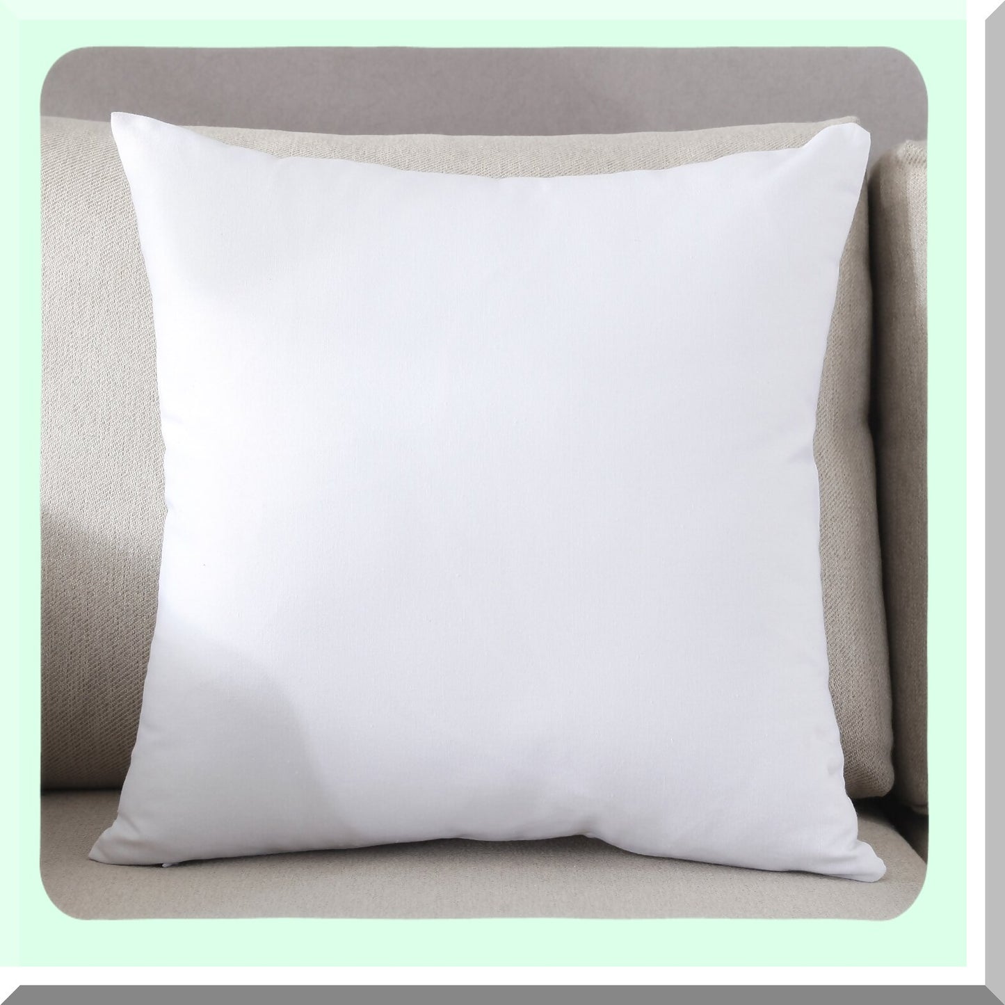 Cotton Canvas Solid White Pillowcase - Hidden Zipper Closure - Decorative Cushion Cover - Square Toss Pillow Case - 18"x18"
