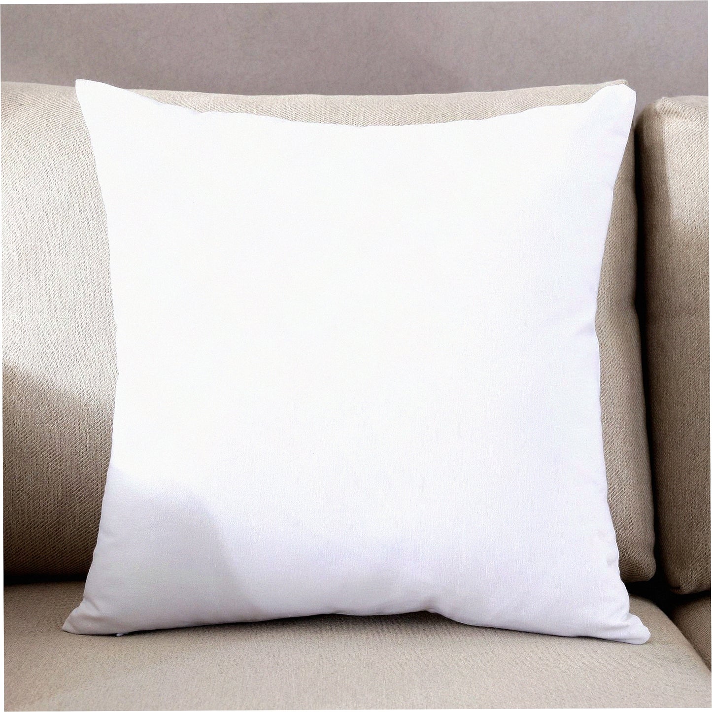 Cotton Canvas Solid White Pillowcase - Hidden Zipper Closure - Decorative Cushion Cover - Square Toss Pillow Case - 18"x18"