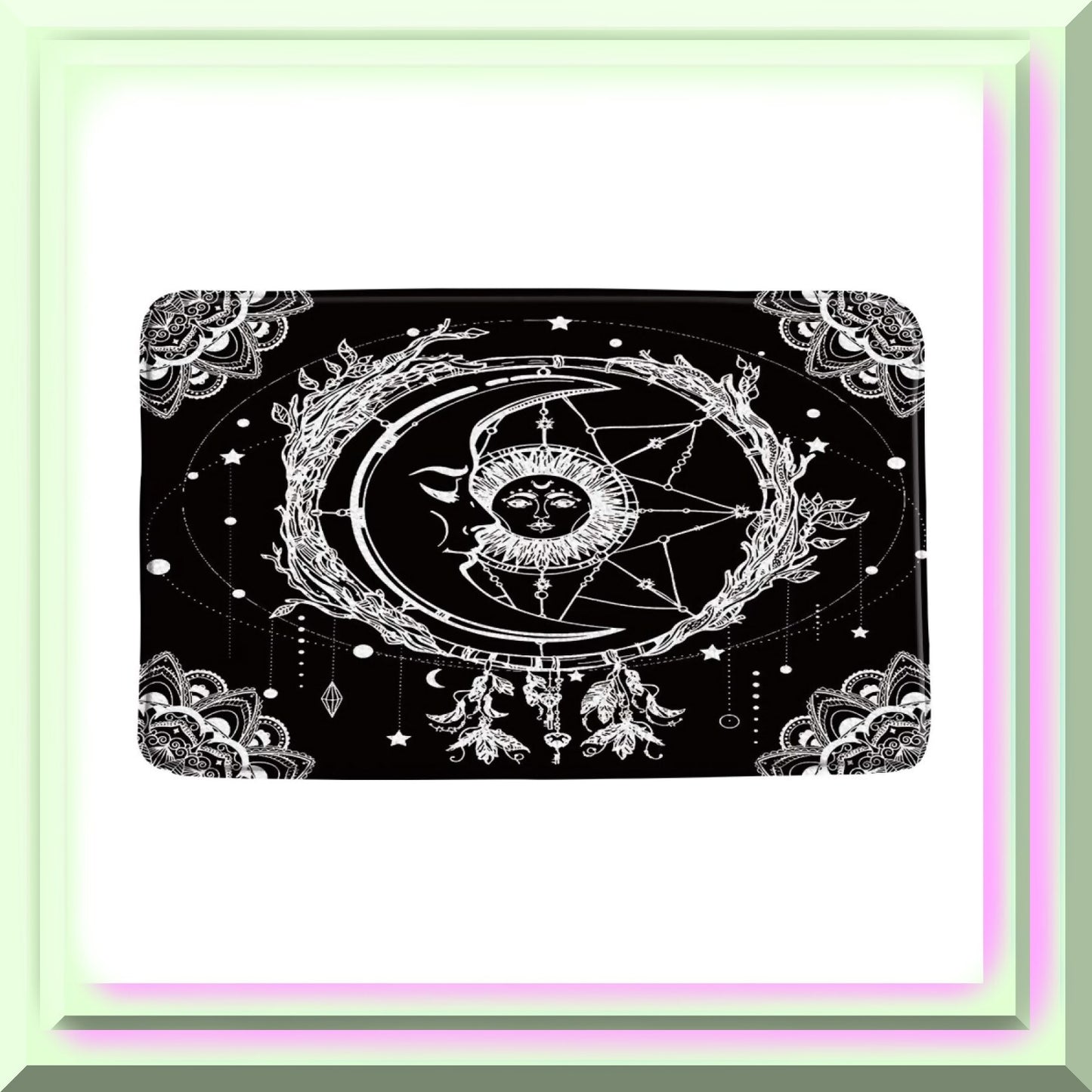 Sun Moon Bath Mat Black White 18x30 Inch