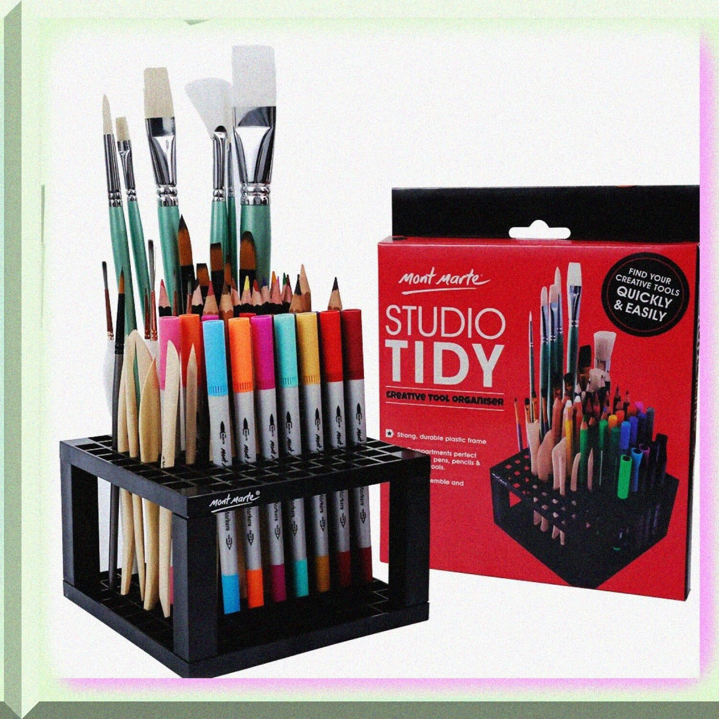 96 Hole Plastic Pencil Brush Holder for Art Tools