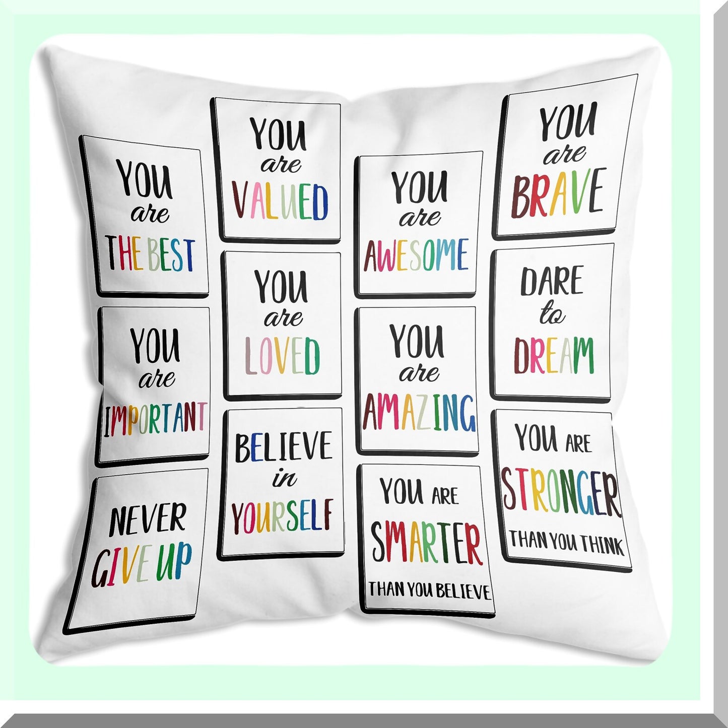 Inspirational Therapy Office Decor Pillow - Encouragement Gift for Coworker - Motivational Quote Cushion Cover - 18x18 inches - Employee Appreciation Gift