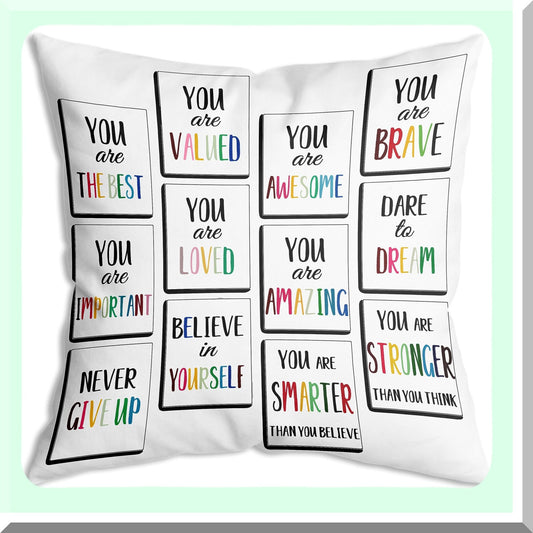 Inspirational Therapy Office Decor Pillow - Encouragement Gift for Coworker - Motivational Quote Cushion Cover - 18x18 inches - Employee Appreciation Gift