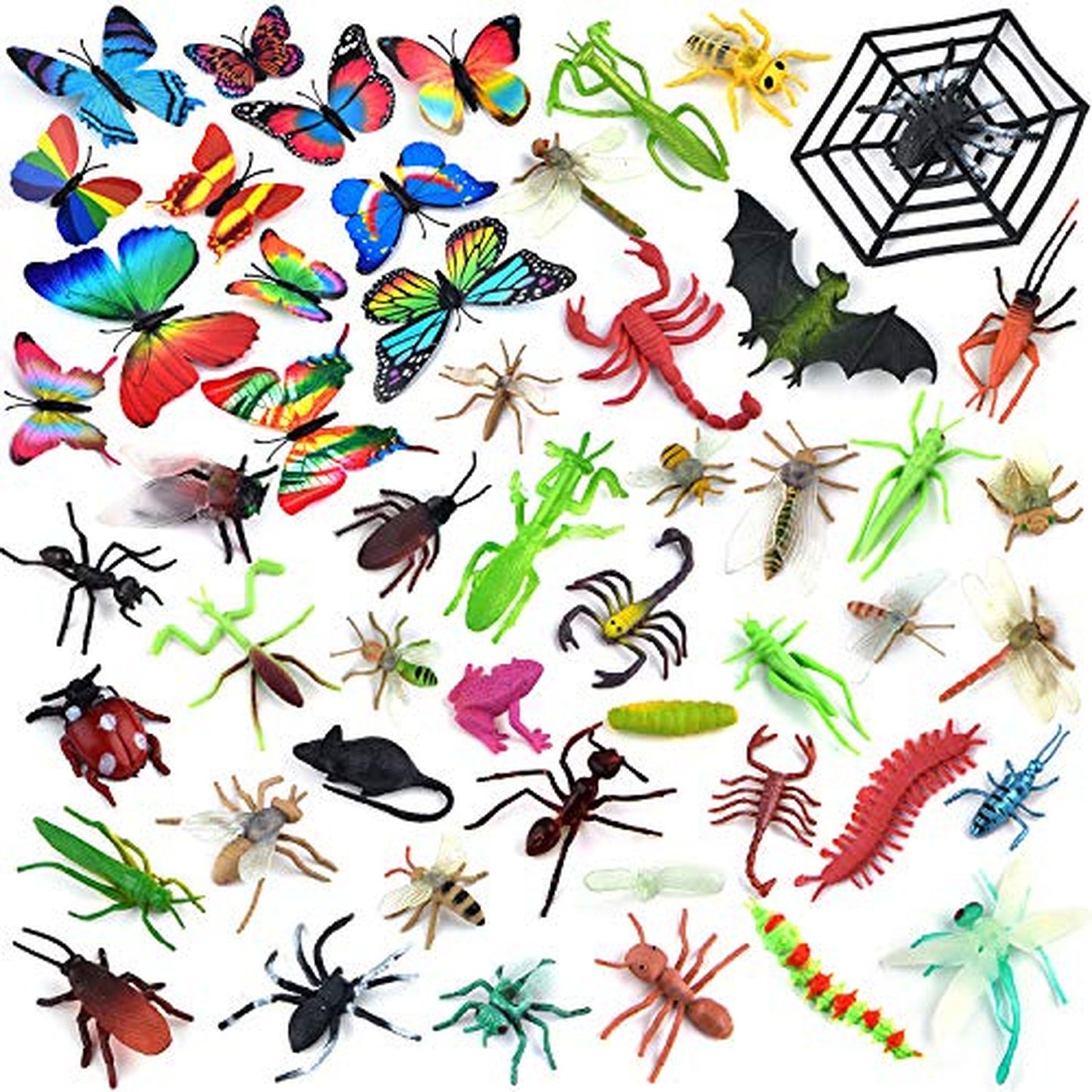 51 Pieces Plastic Insect Assorted Bugs for Education and Party