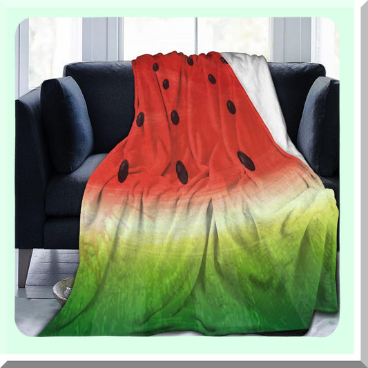 Watermelon Whimsy Fleece Blanket - Super Soft, Cozy, Lightweight, and Warm Plush Throw for Couch, Sofa, or Bed - 60x80 Inch Twin Size