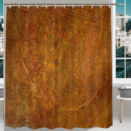 Bronze Art Texture Decor Shower Curtain Set 72x72 Inch