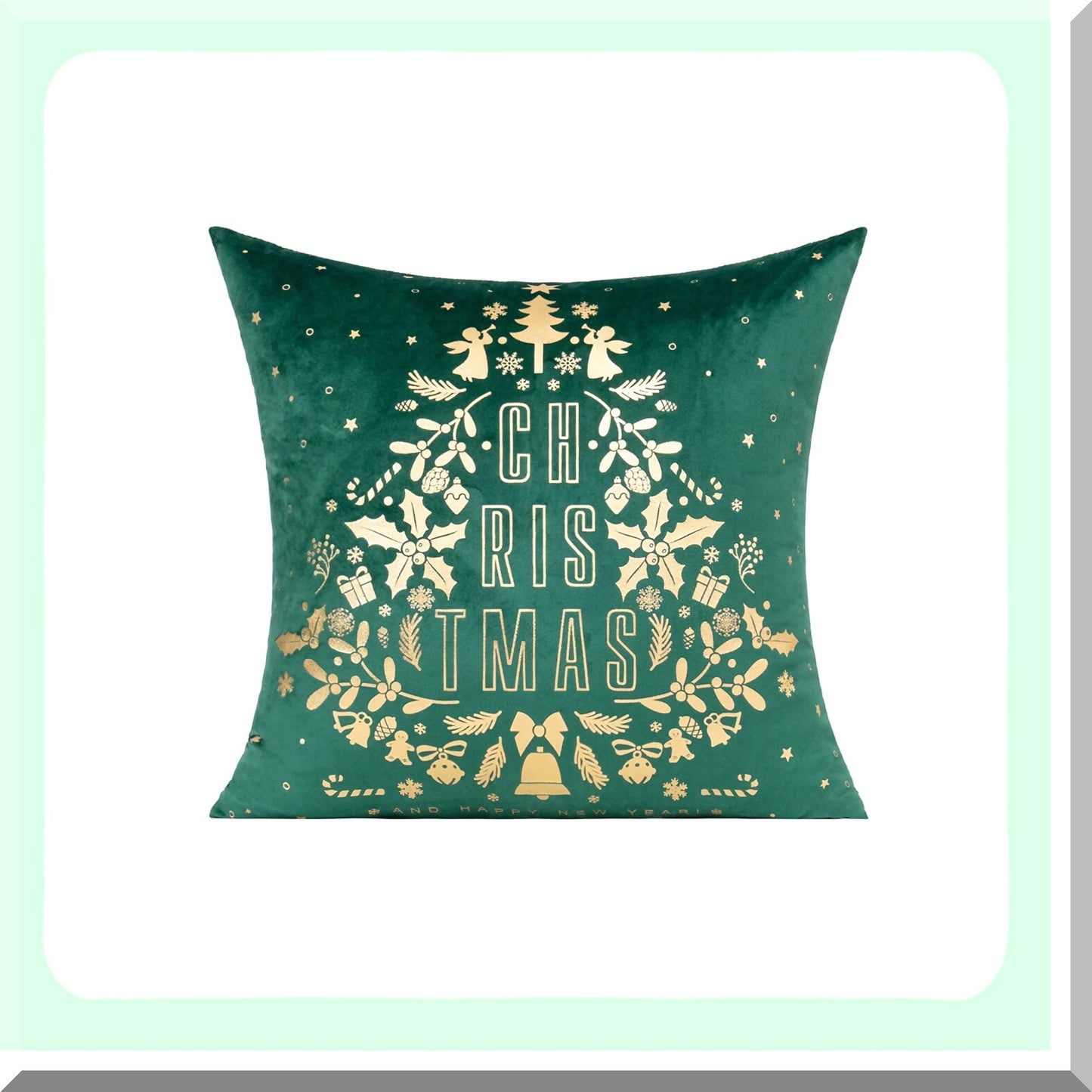 Winter Wonderland Velvet Pillow Covers - Set of 4 18X18 - Christmas Decorations for Home - Reindeer Tree Snowflakes - Holiday Cushion Cases for Sofa Bed