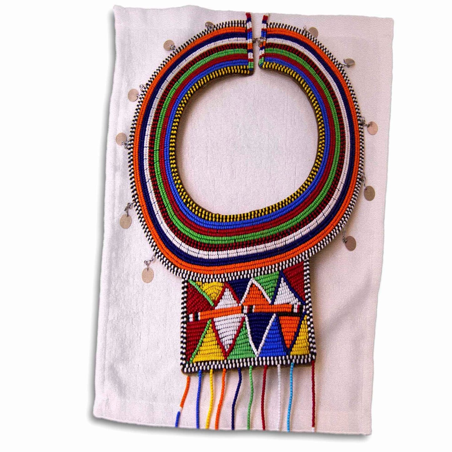 3D Rose Africa-Kenya Maasai Beads Necklace & Towel