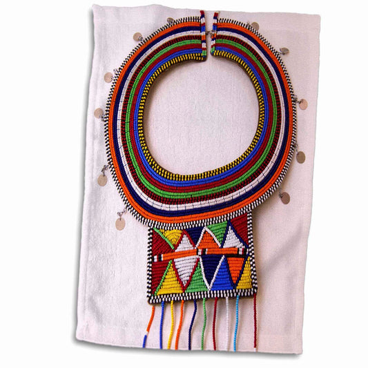3D Rose Africa-Kenya Maasai Beads Necklace & Towel