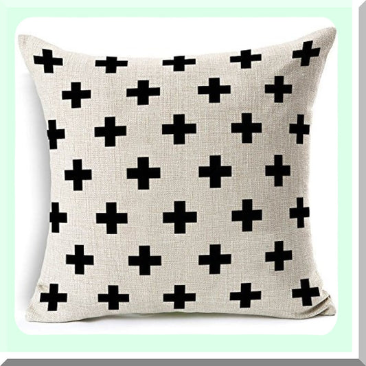 Crossweave Linen Pillowcase - Decorative Throw Pillow Cover with Cross Pattern Design - Rectangle Cushion Cover for 20inch Pillows