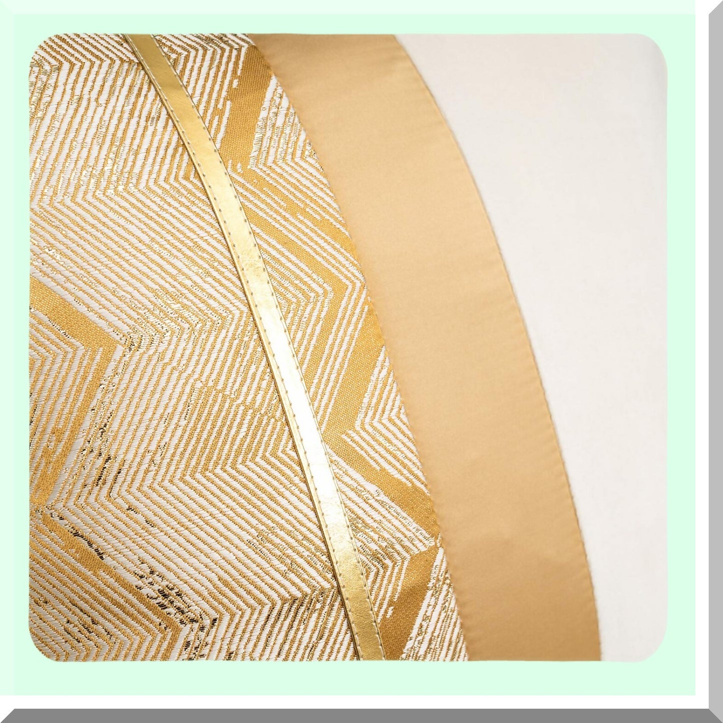 Luxury Gold Striped Velvet Cushion Cover - Modern Geometric Patchwork Lumbar Throw Pillow for Living Room, Bedroom, Car - Khaki White Theme