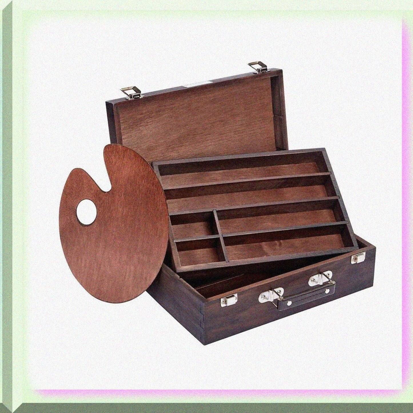 720 Wood Art Storage Box Two-Tier Espresso Stain