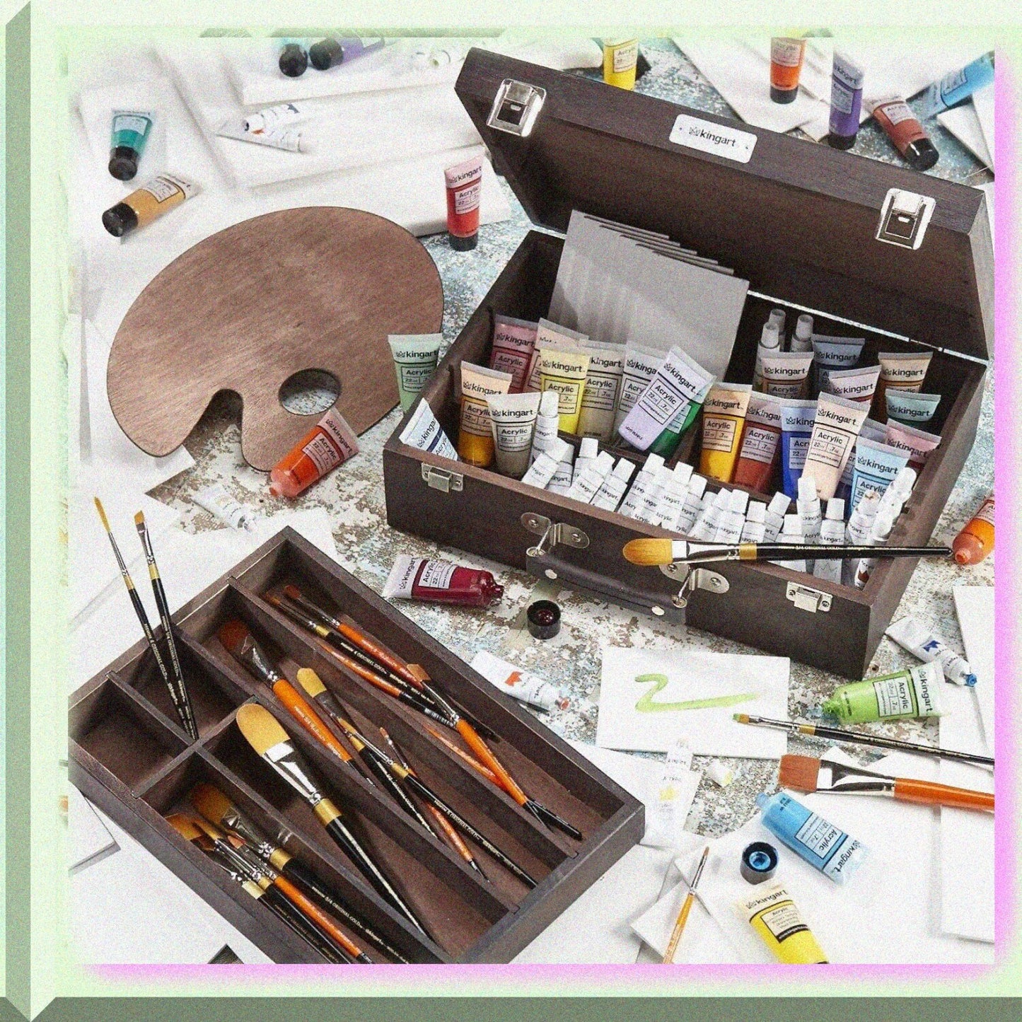 720 Wood Art Storage Box Two-Tier Espresso Stain