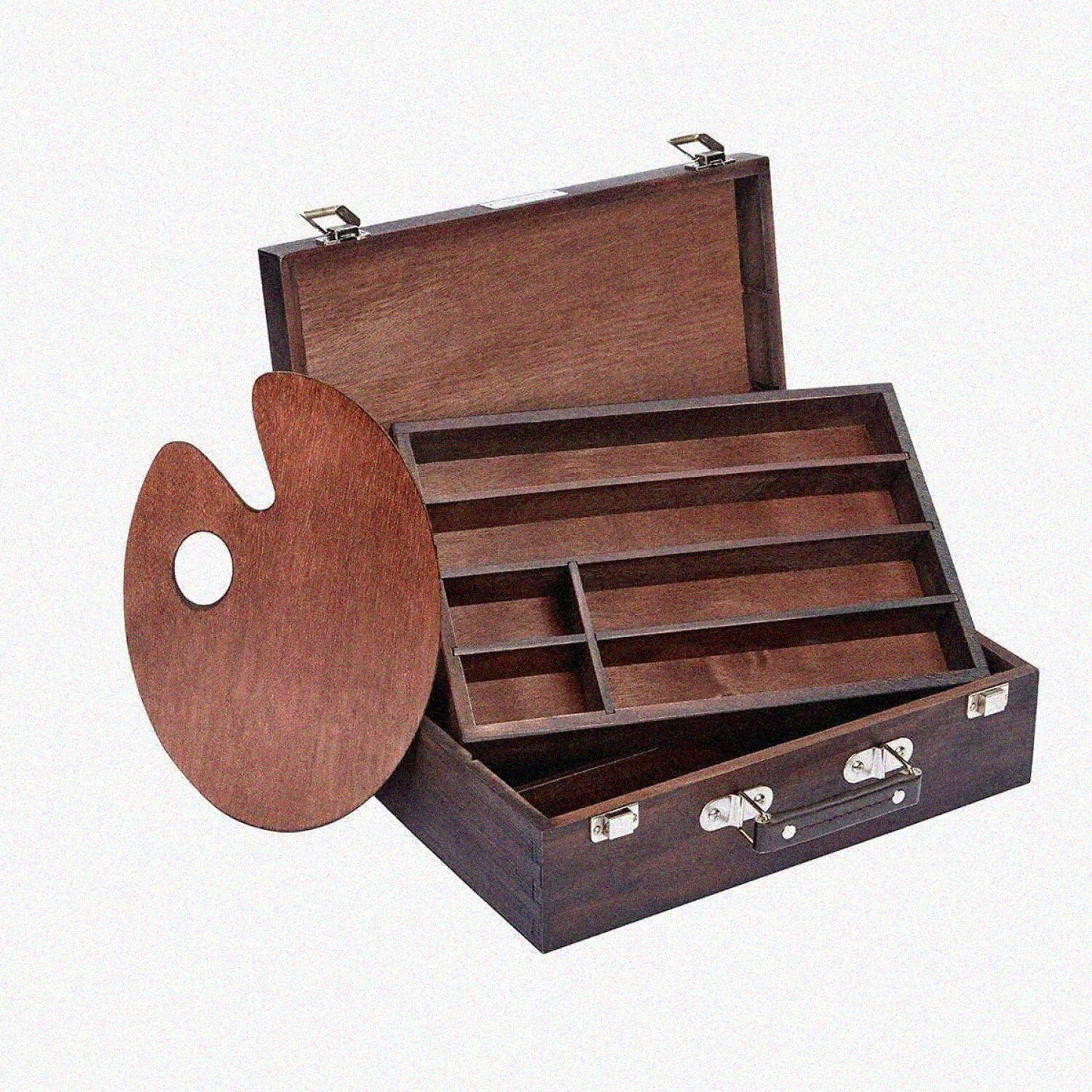 720 Wood Art Storage Box Two-Tier Espresso Stain