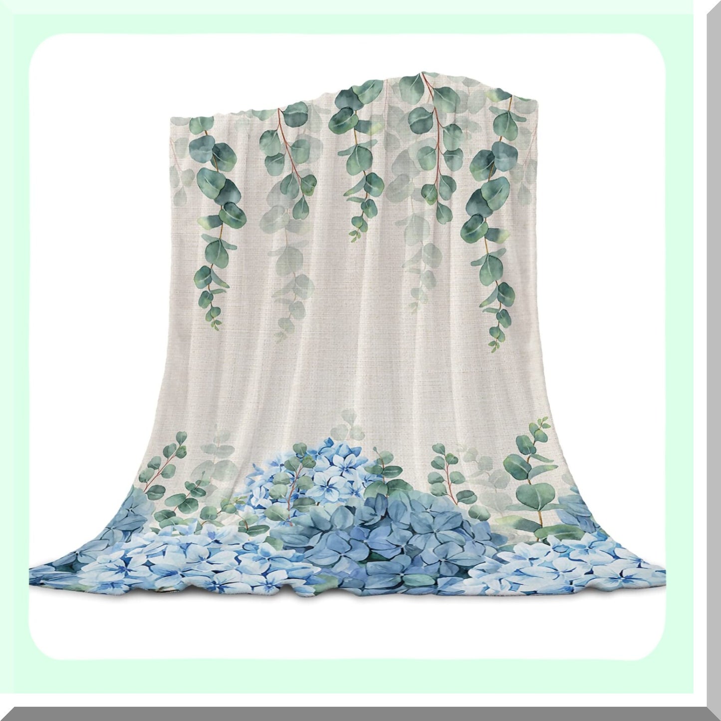 CozyEucalyptus Flannel Fleece Blanket - Soft, Lightweight, Plush Throw for Bed, Sofa, Couch, Travel, Camping - 40" x 60""