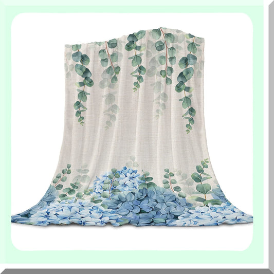 CozyEucalyptus Flannel Fleece Blanket - Soft, Lightweight, Plush Throw for Bed, Sofa, Couch, Travel, Camping - 40" x 60""