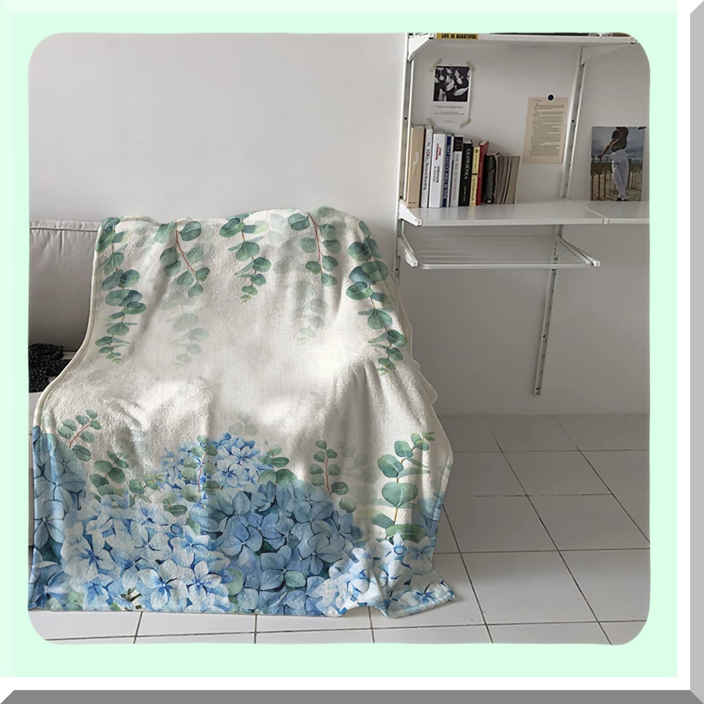 CozyEucalyptus Flannel Fleece Blanket - Soft, Lightweight, Plush Throw for Bed, Sofa, Couch, Travel, Camping - 40" x 60""