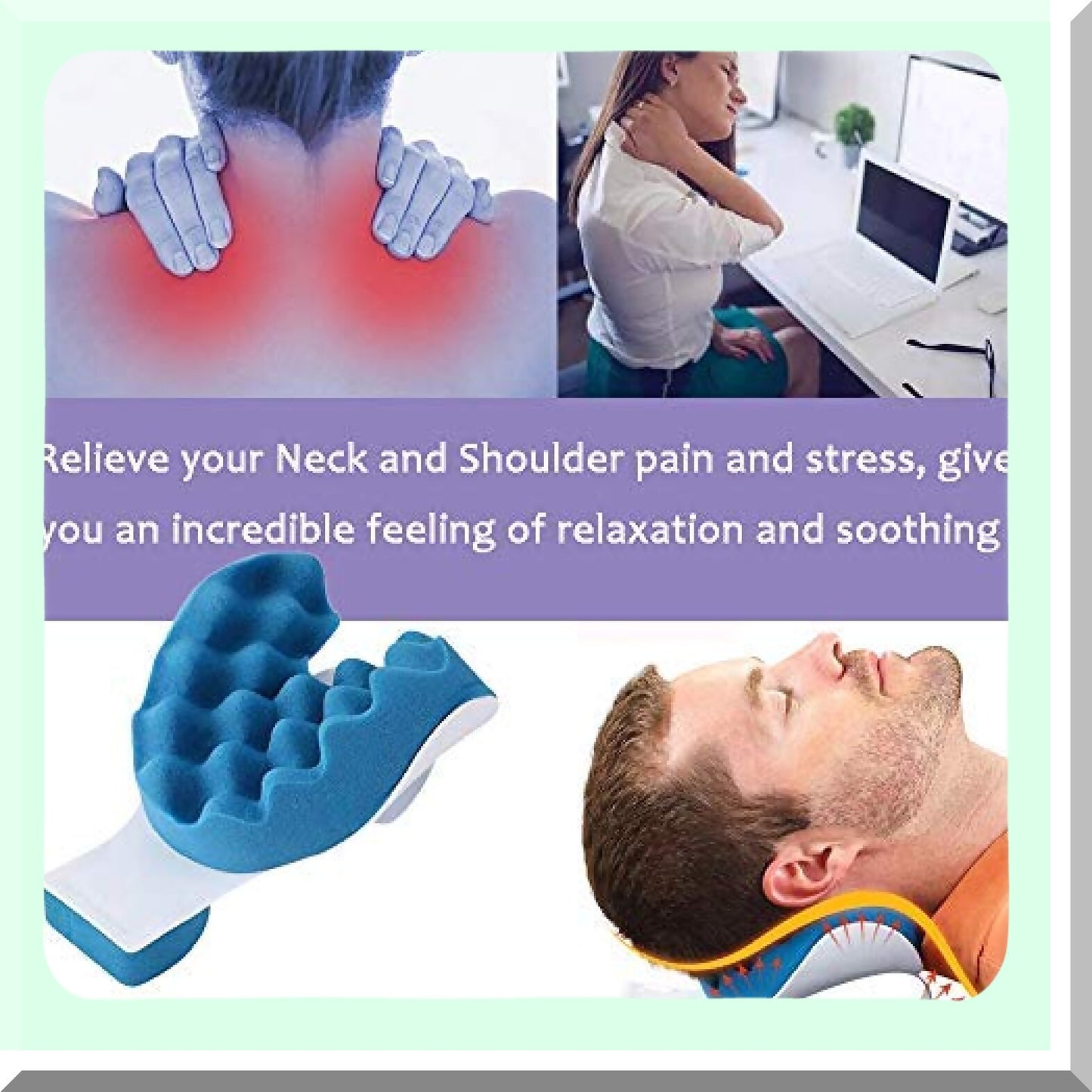 PainRelief Cervical Pillow - Neck Support & Alignment Device for Neck and Shoulder Pain Relief, Chiropractic Neck Traction Pillow