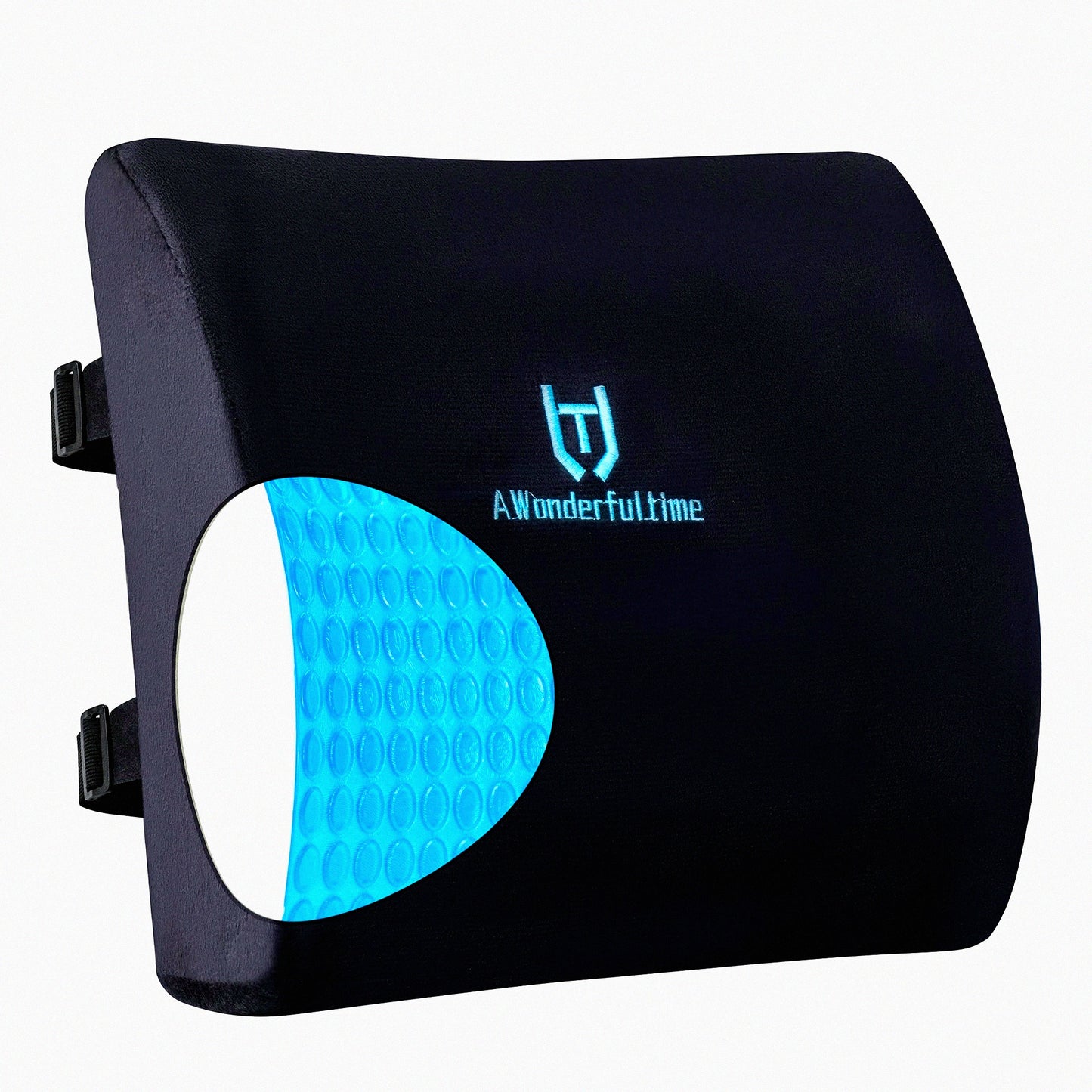 ErgoFoam Lumbar Support Pillow - Gel Memory Foam for Office Chair, Back Pain Relief, Improve Posture - DeskCarBlack - Comfortable & Supportive