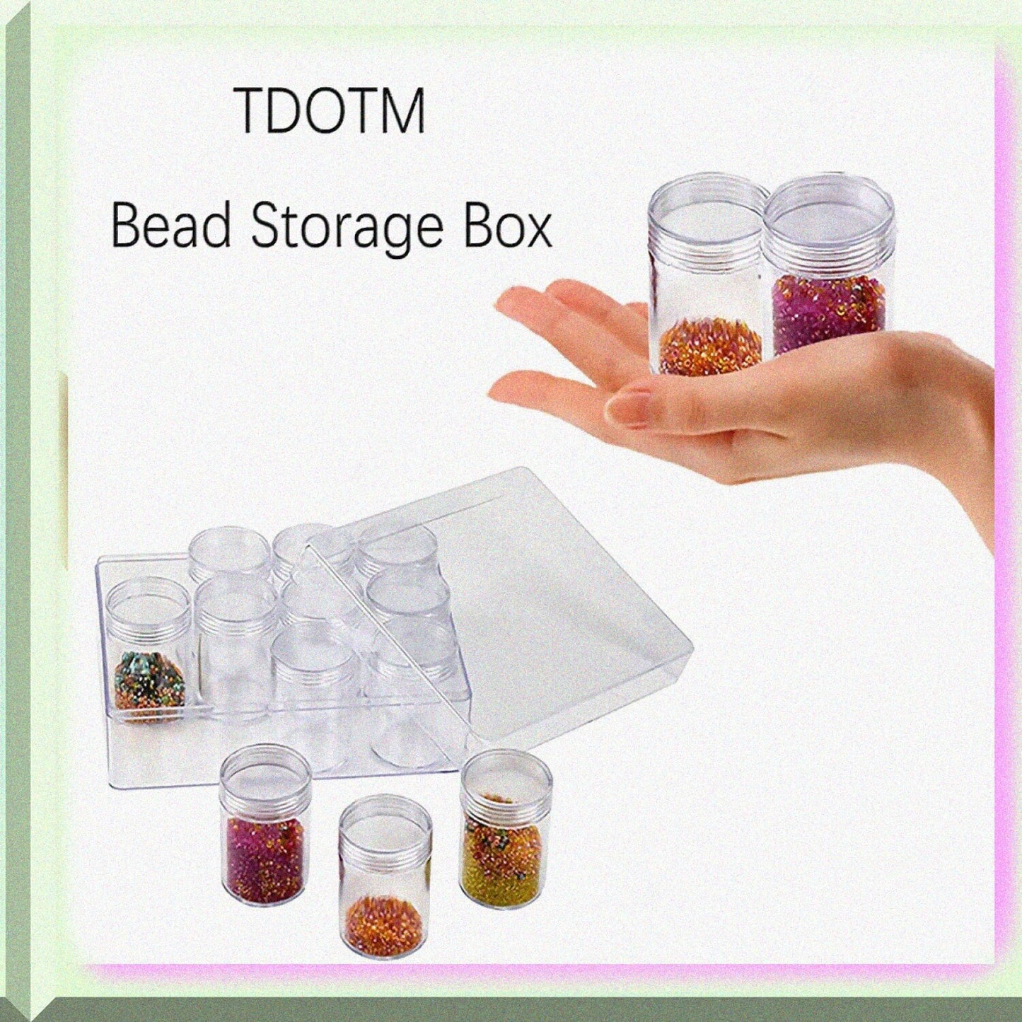 2 Pack 12-Grids Clear Bead Storage Organizer Boxes