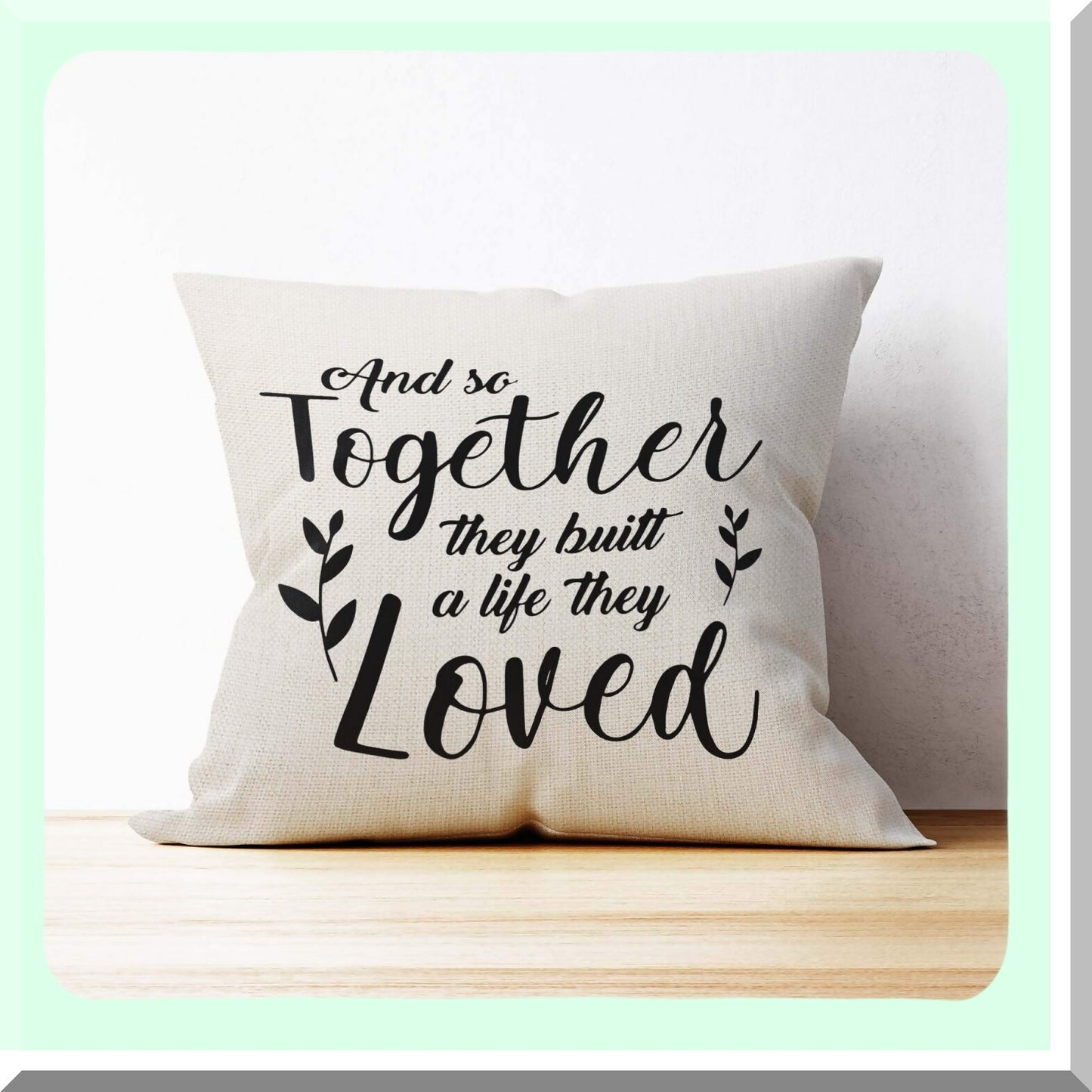 Love Nest Linen Pillow Covers 18x18 - Couple Housewarming Gift - Home Sweet Home Cushion Cover for Sofa Couch Bed - Together Forever Decor