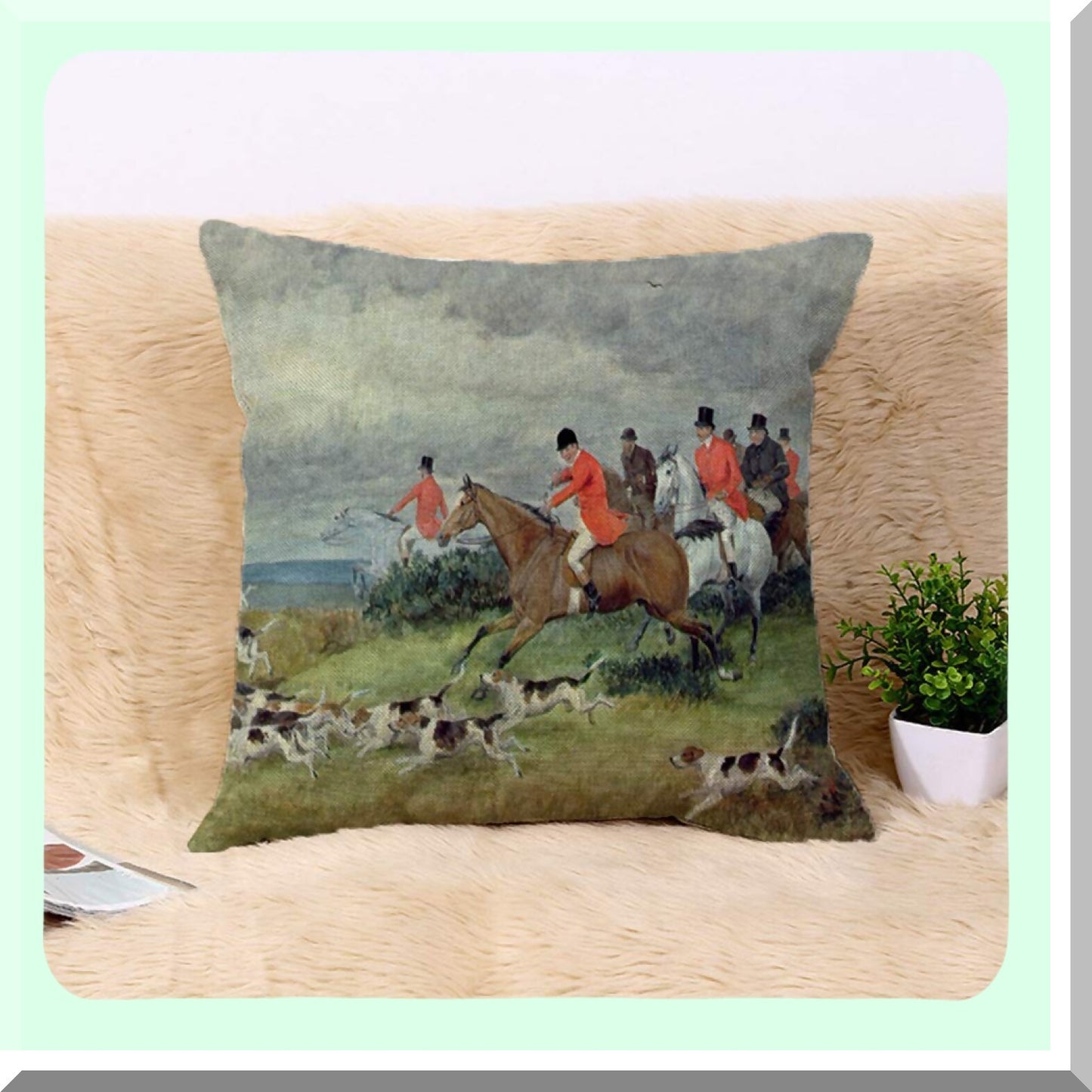 Fox Haven Decorative Pillow Cover - 18x18 Inch - Soft Velvet - Animal Print - Home Decor - Cushion Case - Randolph Collection