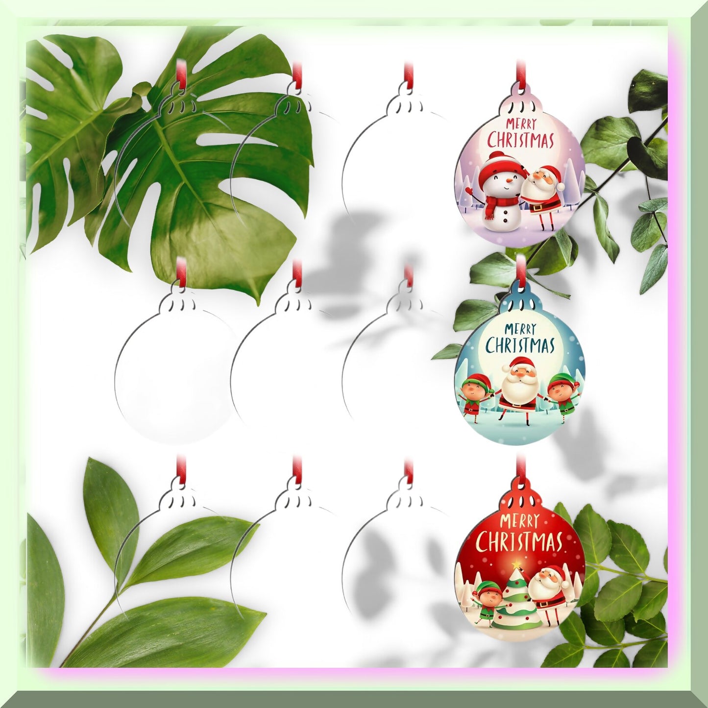 Winter Wonderland Sublimation Ornament Kit 12Pcs Lantern Pendants