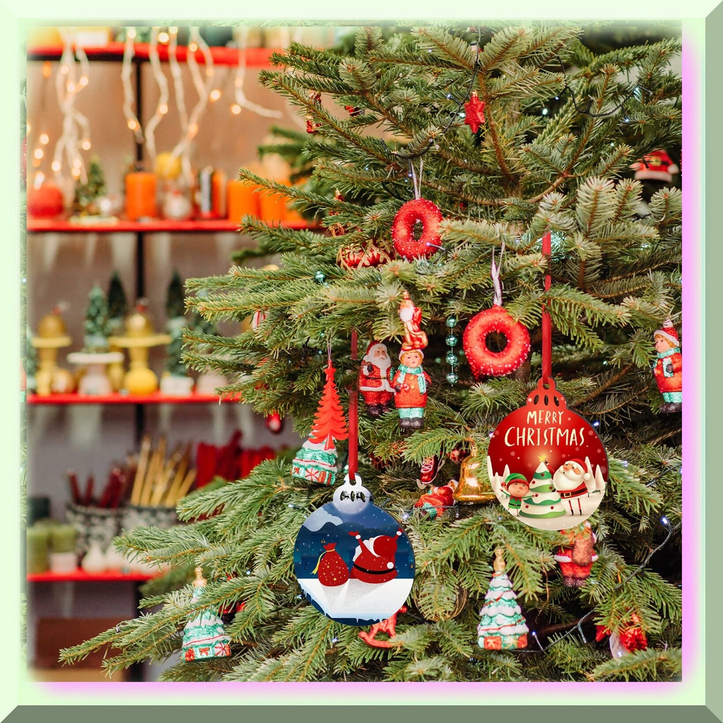 Winter Wonderland Sublimation Ornament Kit 12Pcs Lantern Pendants